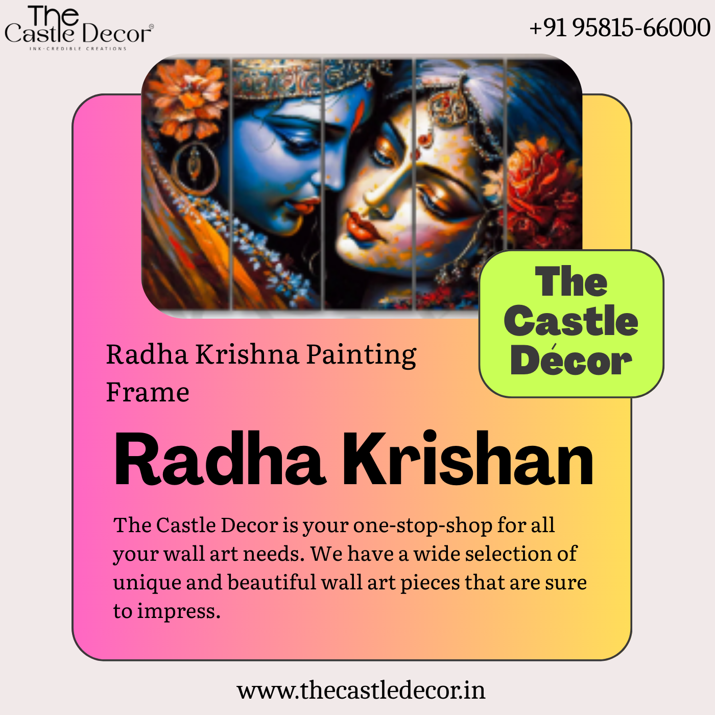 Bring Devotion & Elegance Home with Radha Krishna Wall Art Paintings | The Castle Decor