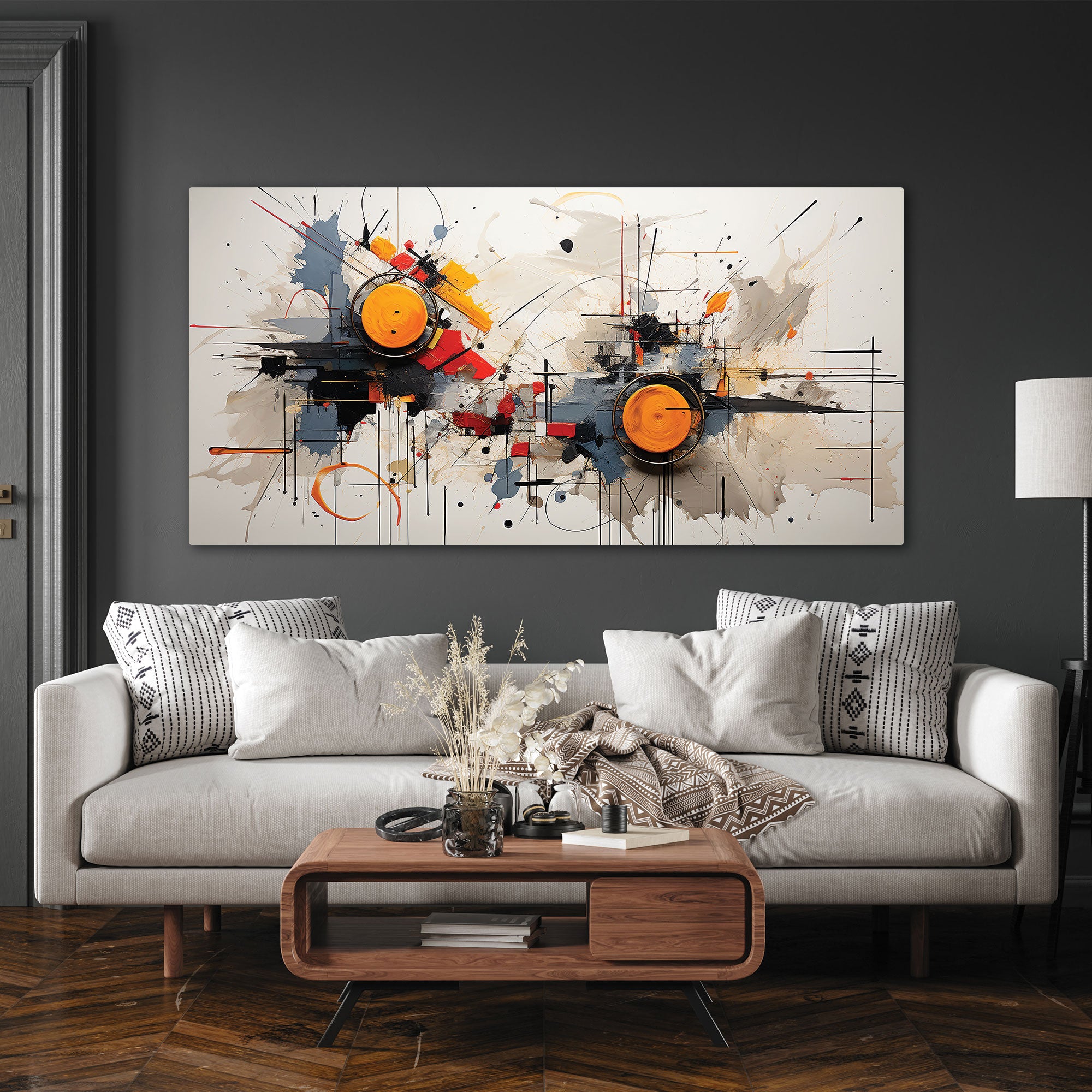 ModernAbstract Canvas painting with frame Big Size Wall Art for living room,Bedroom,Drawing room,Hotels
