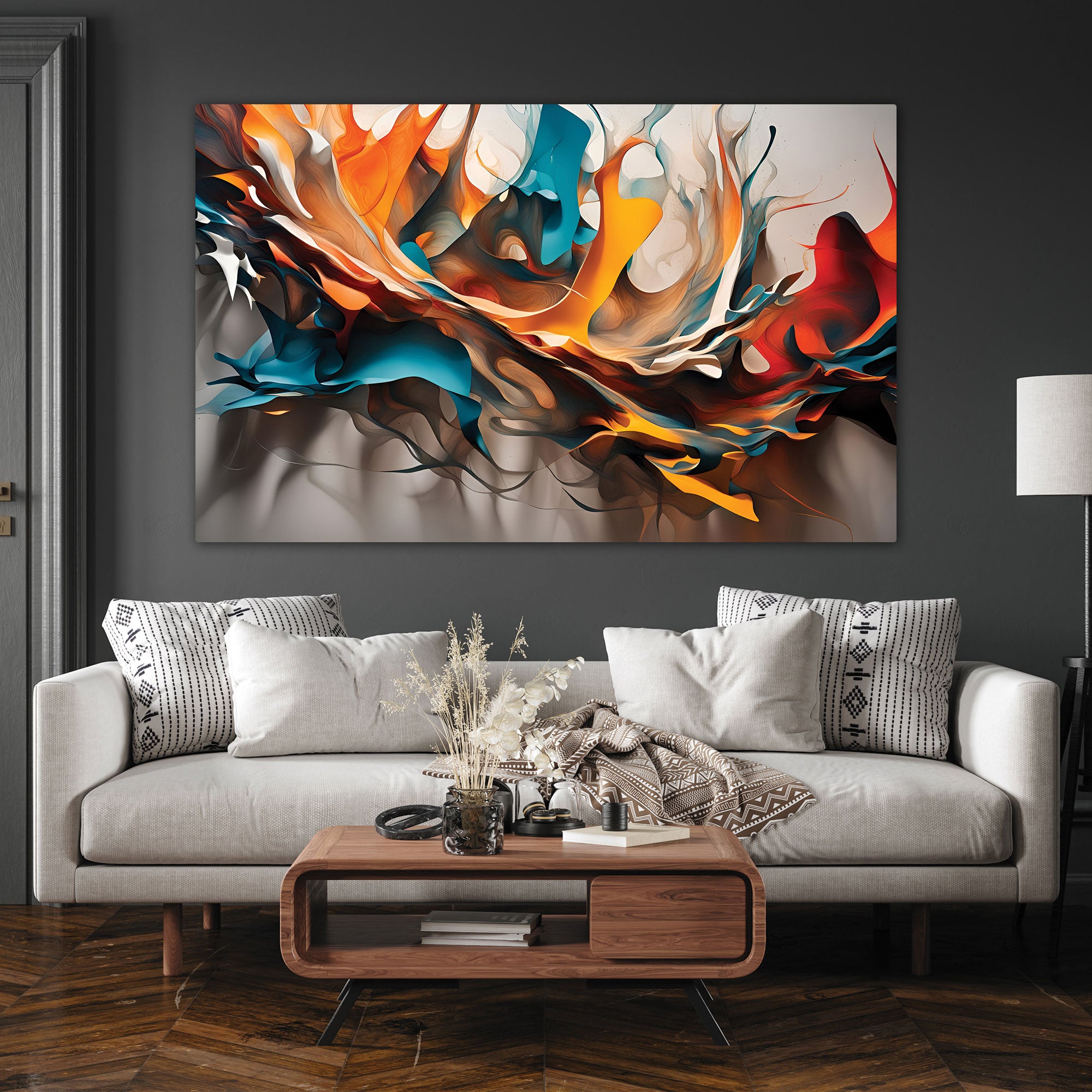 Multicolour Canvas painting with frame Big Size Wall Art for living room,Bedroom,Drawing room,Hotels