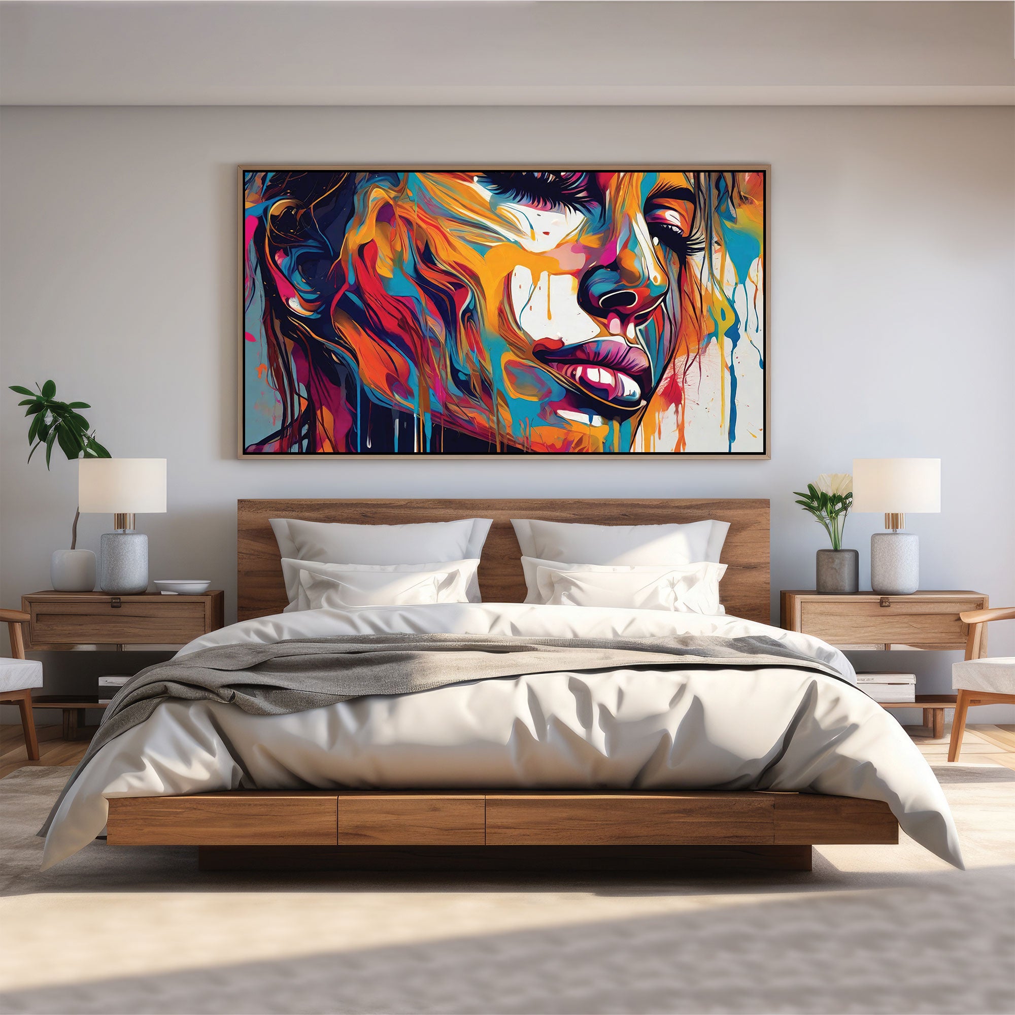 WomenAbstract Canvas painting with frame Big Size Wall Art for living room,Bedroom,Drawing room,Hotels