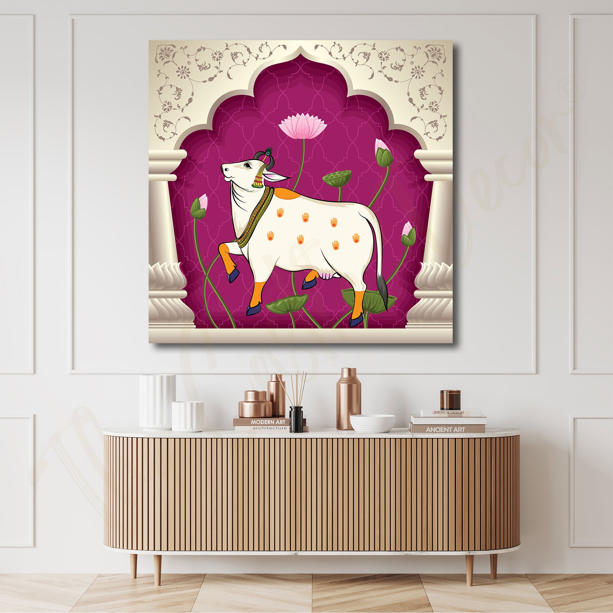Pichwai painting with frame Big Size Wall Art for living room,Bedroom,Drawing room,Hotels