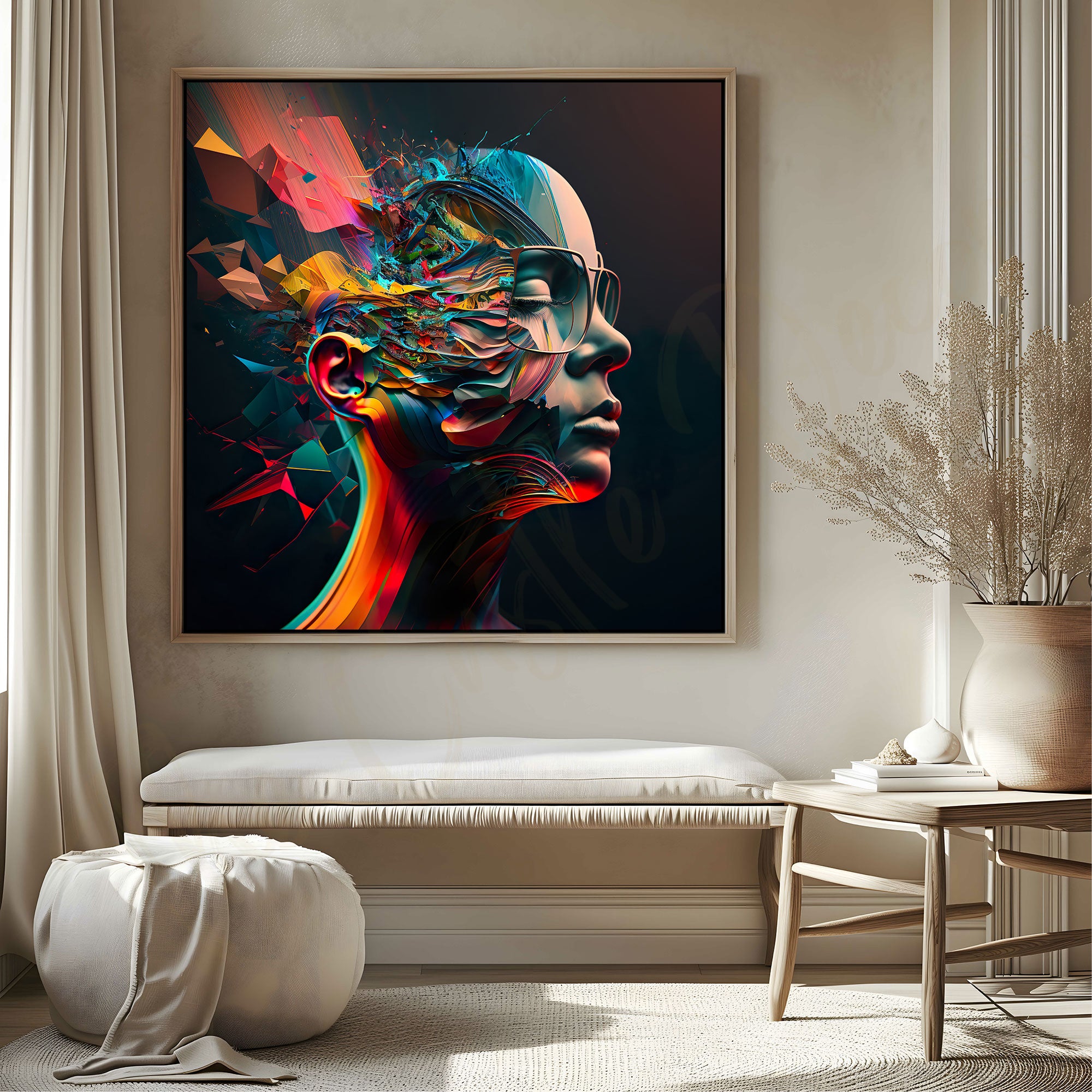 Woman face painting with frame Big Size Wall Art for living room,Bedroom,Drawing room,Hotels