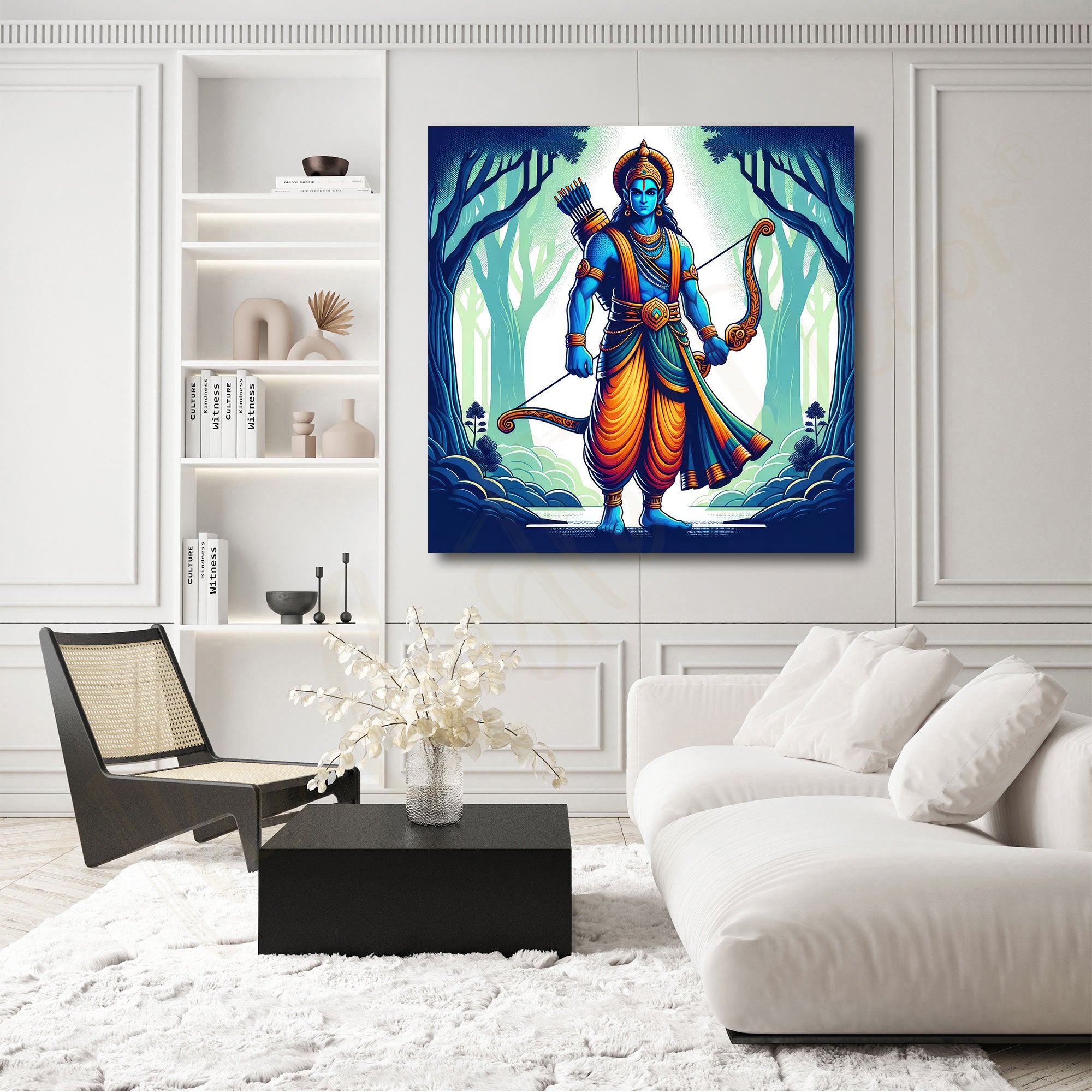 Ram mandir/Shri Ram painting with frame Big Size Wall Art for living room,Bedroom,Drawing room,Hotels