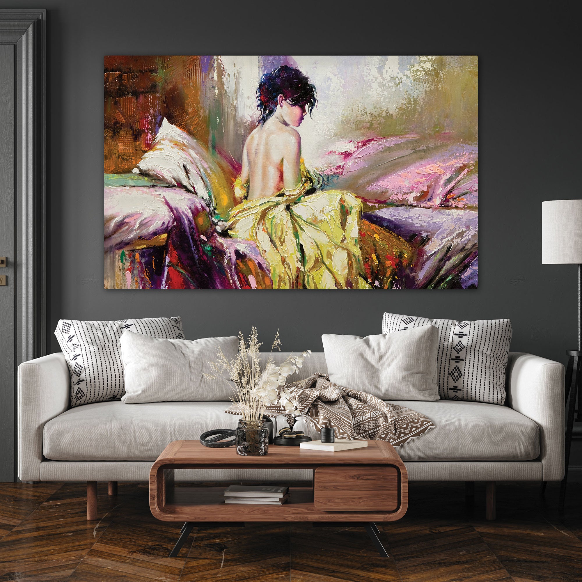 Women Canvas painting with frame Big Size Wall Art for living room,Bedroom,Drawing room,Hotels