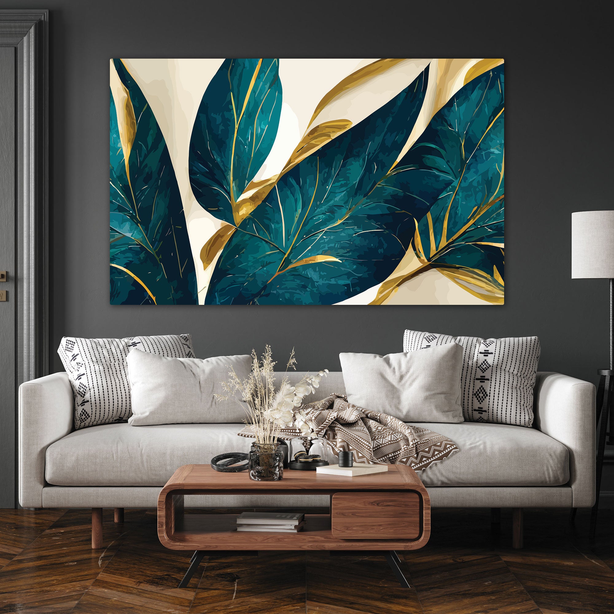 Abstract flower Canvas painting with frame Big Size Wall Art for living room,Bedroom,Drawing room,Hotels