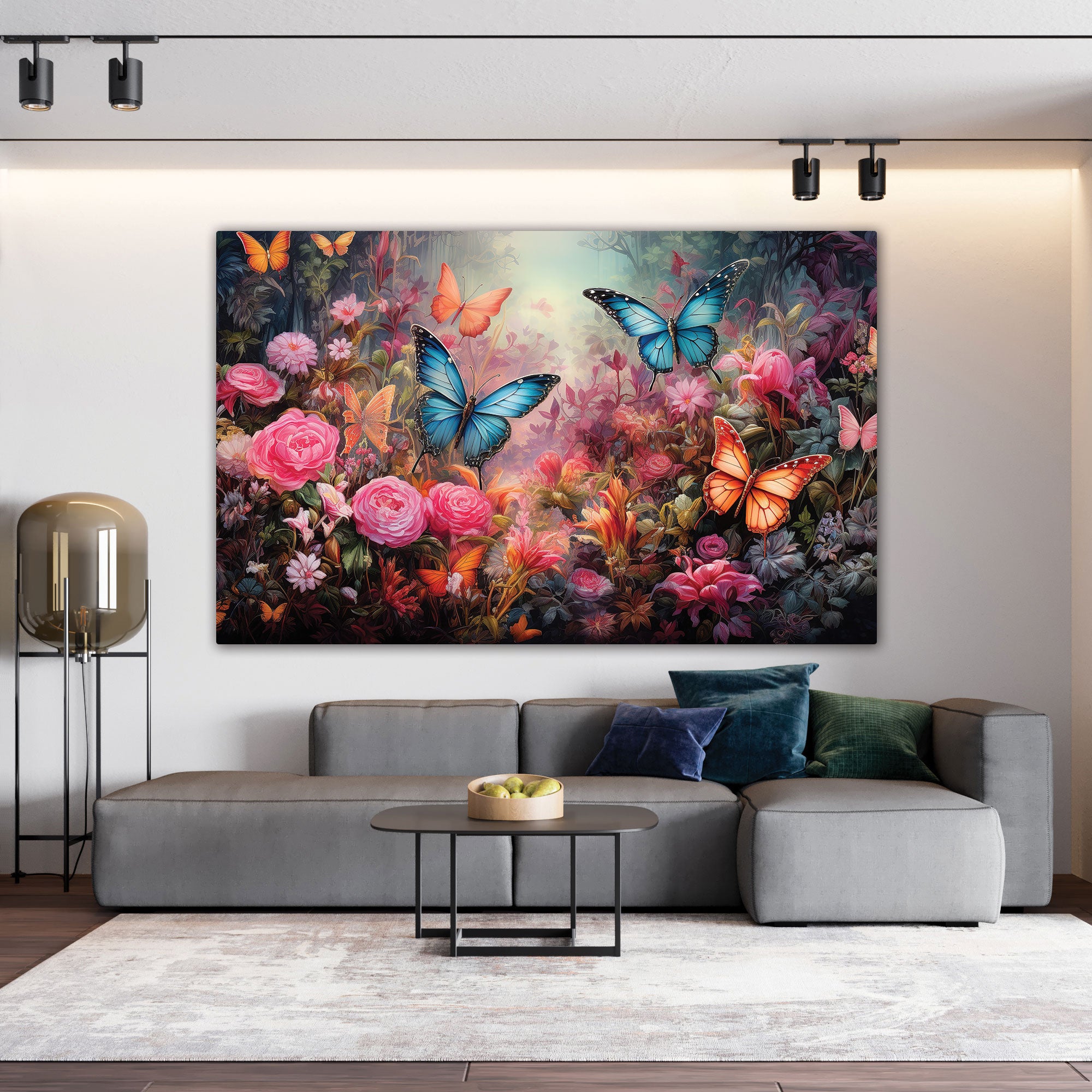 Buttrflies Abstract Canvas painting with frame Big Size Wall Art for living room,Bedroom,Drawing room,Hotels