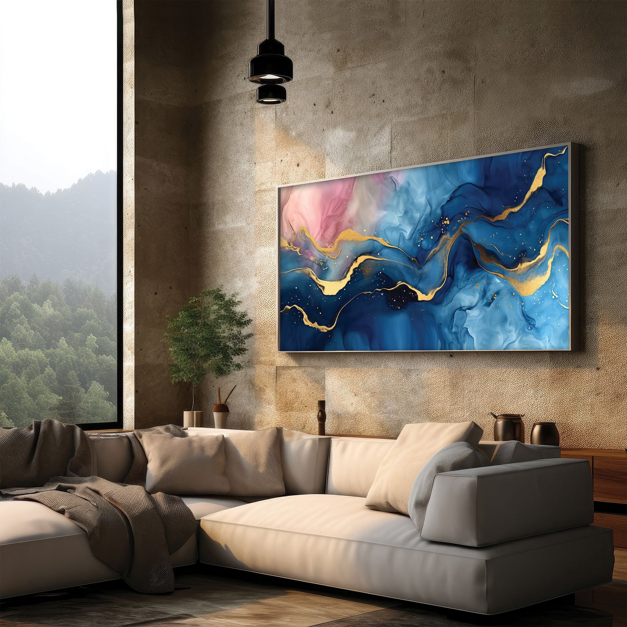 MarbleAbstract Canvas painting with frame Big Size Wall Art for living room,Bedroom,Drawing room,Hotels