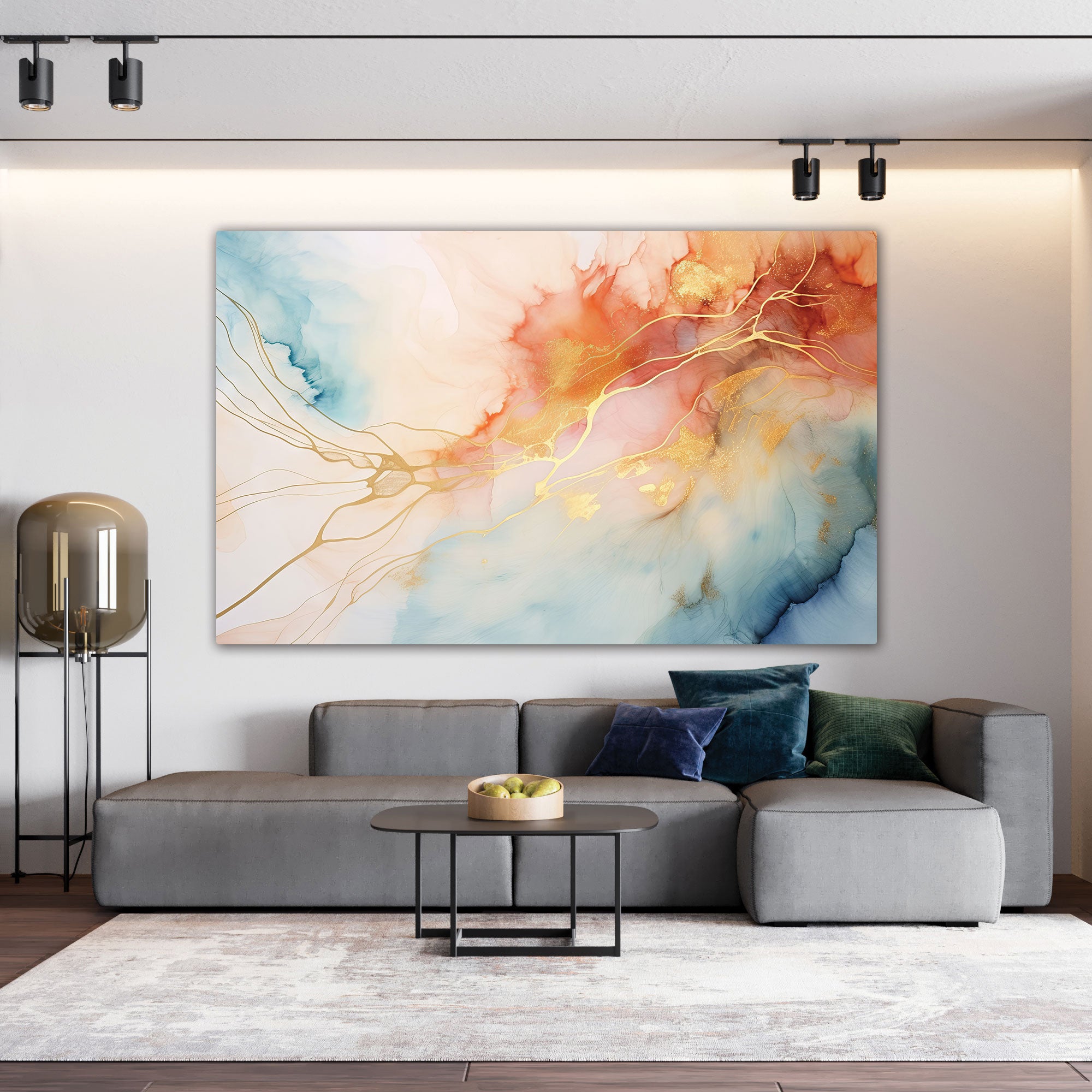 Marble Abstract Canvas painting with frame Big Size Wall Art for living room,Bedroom,Drawing room,Hotels