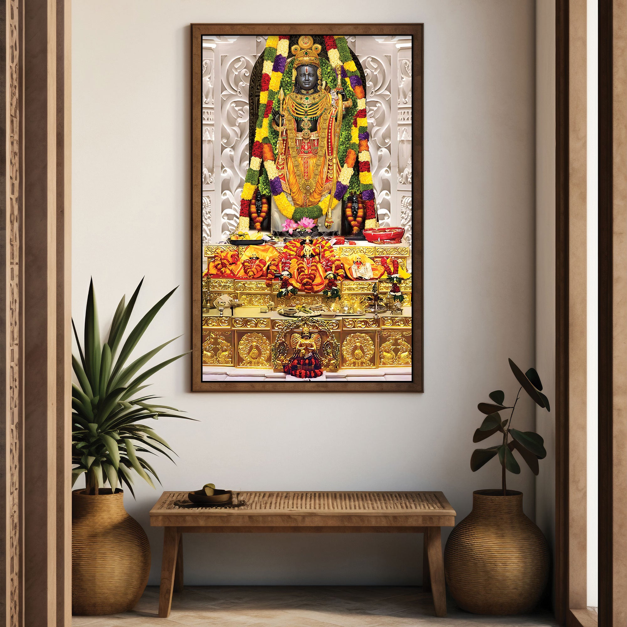 The Castle Decor ramlala canvas/Sparkle painting with frame Big Size Wall Art for living room,Bedroom,Drawing room,Hotels-Wooden Framed-Digital Painting