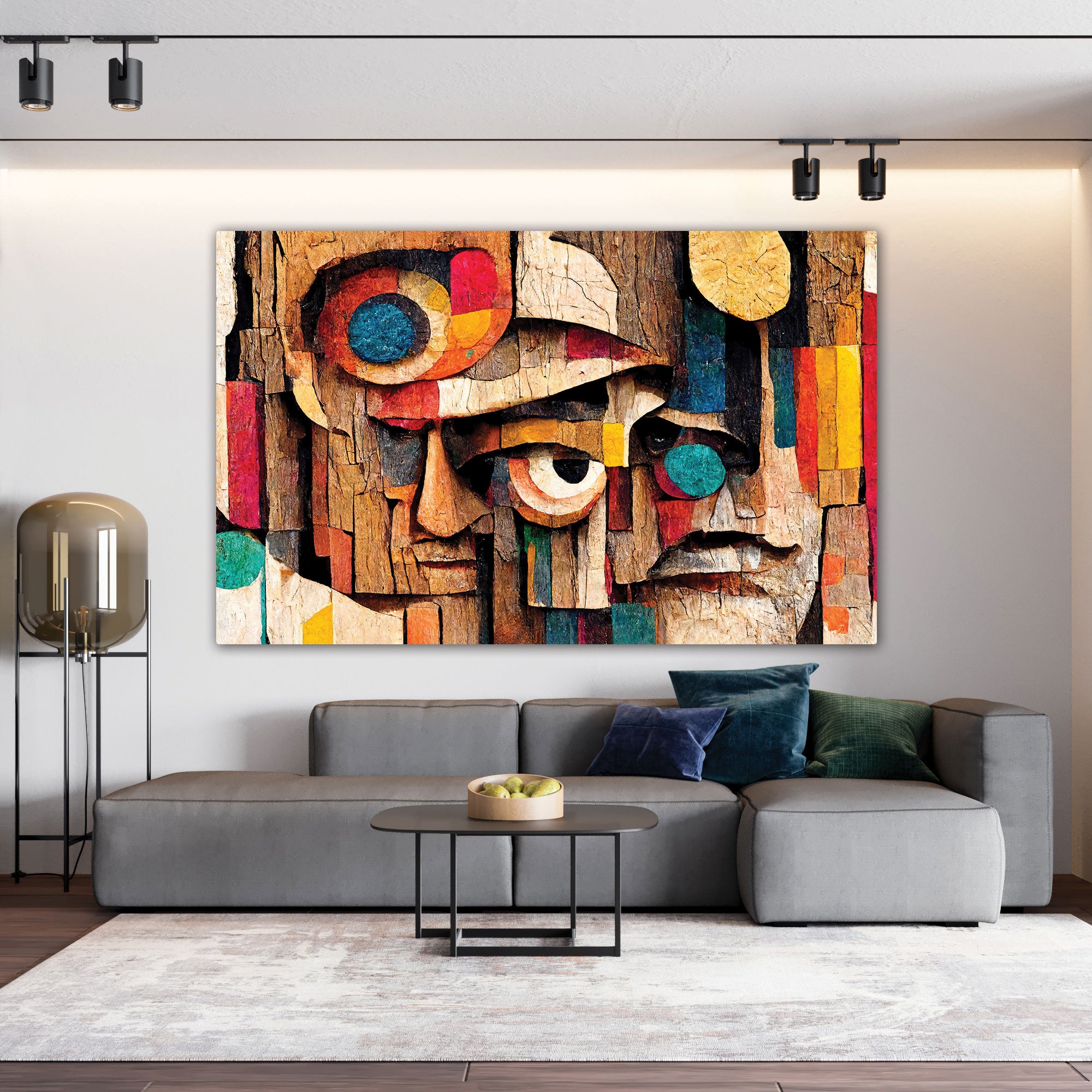 faceAbstract art Canvas painting with frame Big Size Wall Art for living room,Bedroom,Drawing room,Hotels