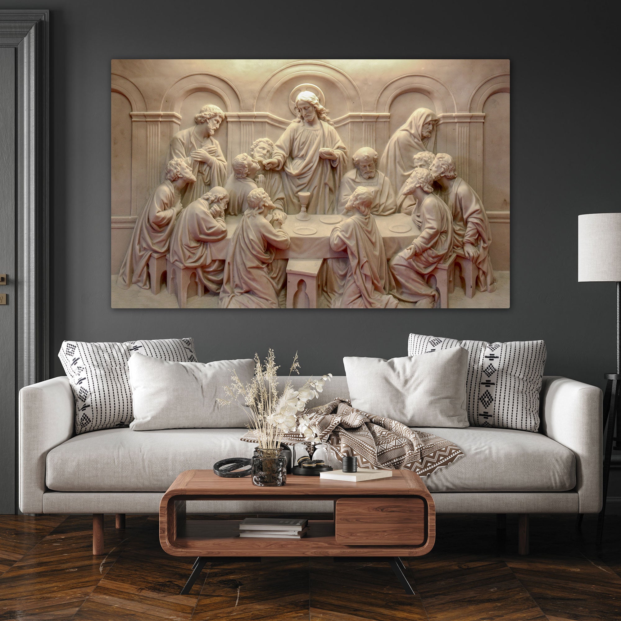 Last suppr jesus christ Canvas painting with frame Big Size Wall Art for living room,Bedroom,Drawing room,Hotels