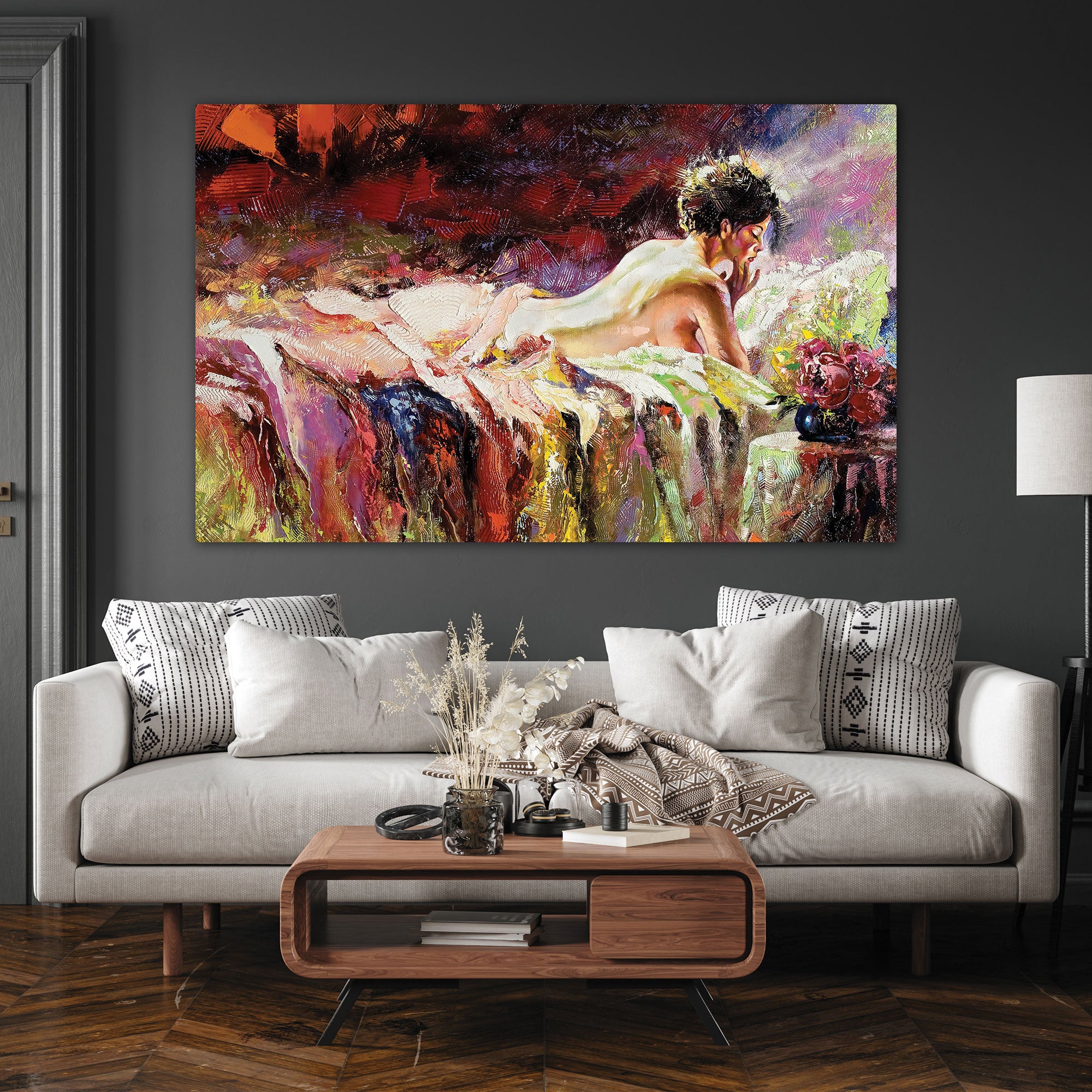 Naked Women Canvas painting with frame Big Size Wall Art for living room,Bedroom,Drawing room,Hotels