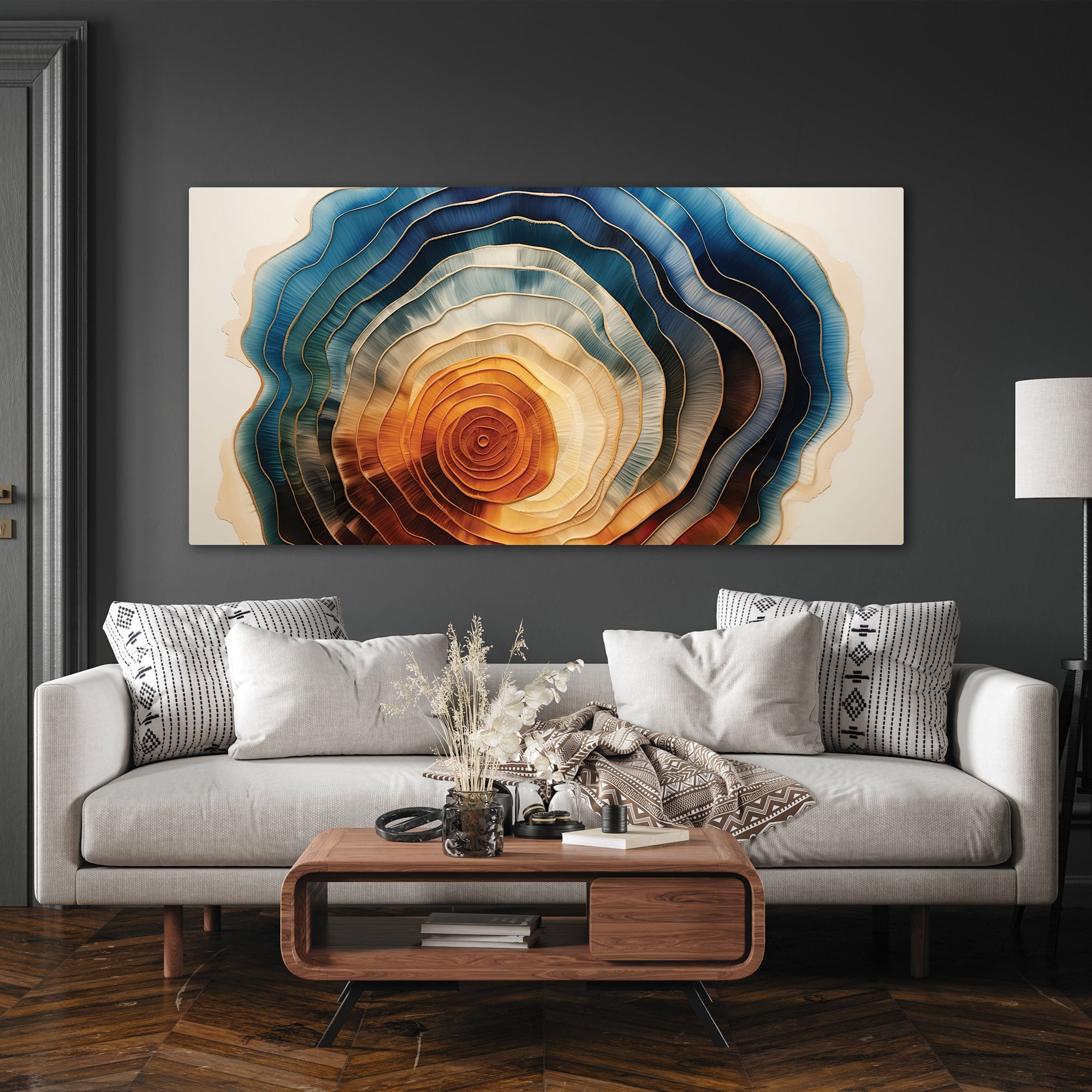 Wooden touchAbstract Multicolour facce Canvas painting with frame Big Size Wall Art for living room,Bedroom,Drawing room,Hotels