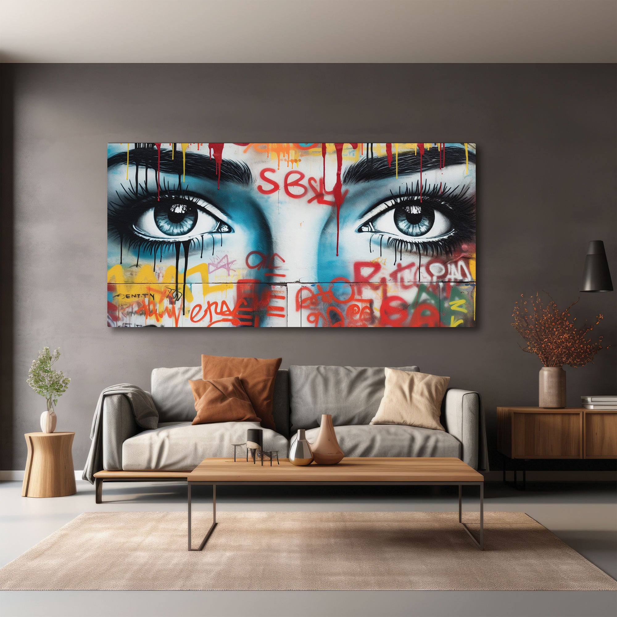 Graffiti womanAbstract Canvas painting with frame Big Size Wall Art for living room,Bedroom,Drawing room,Hotels