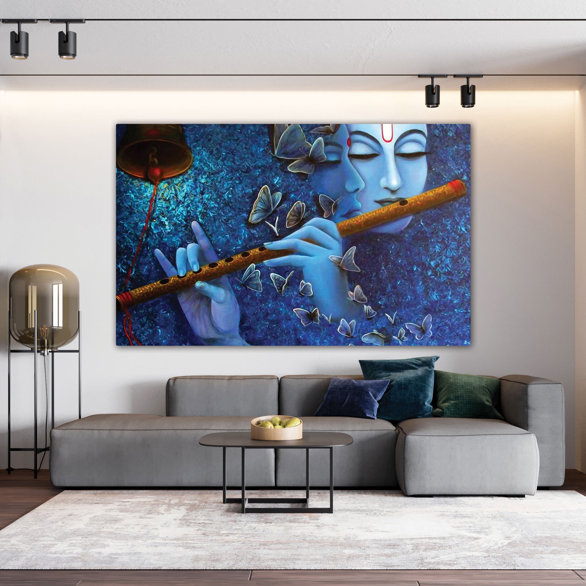 Radha krishnna beautiful Canvas painting with frame Big Size Wall Art for living room,Bedroom,Drawing room,Hotels