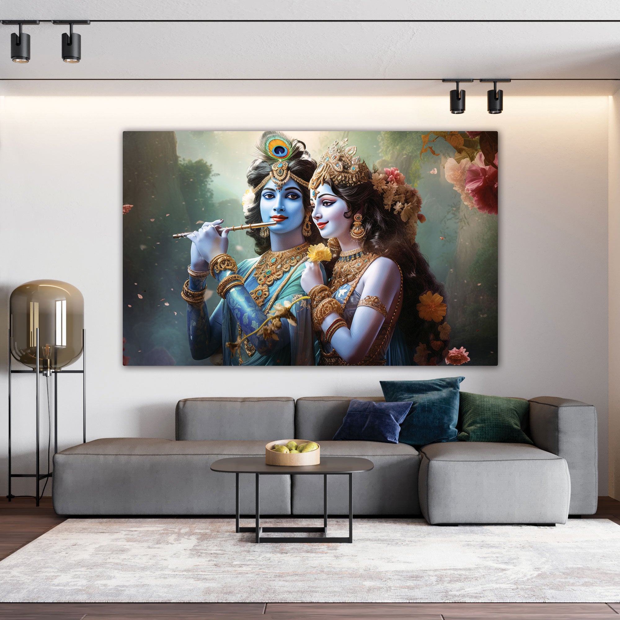 Radha krishan ji Canvas painting with frame Big Size Wall Art for living room,Bedroom,Drawing room,Hotels