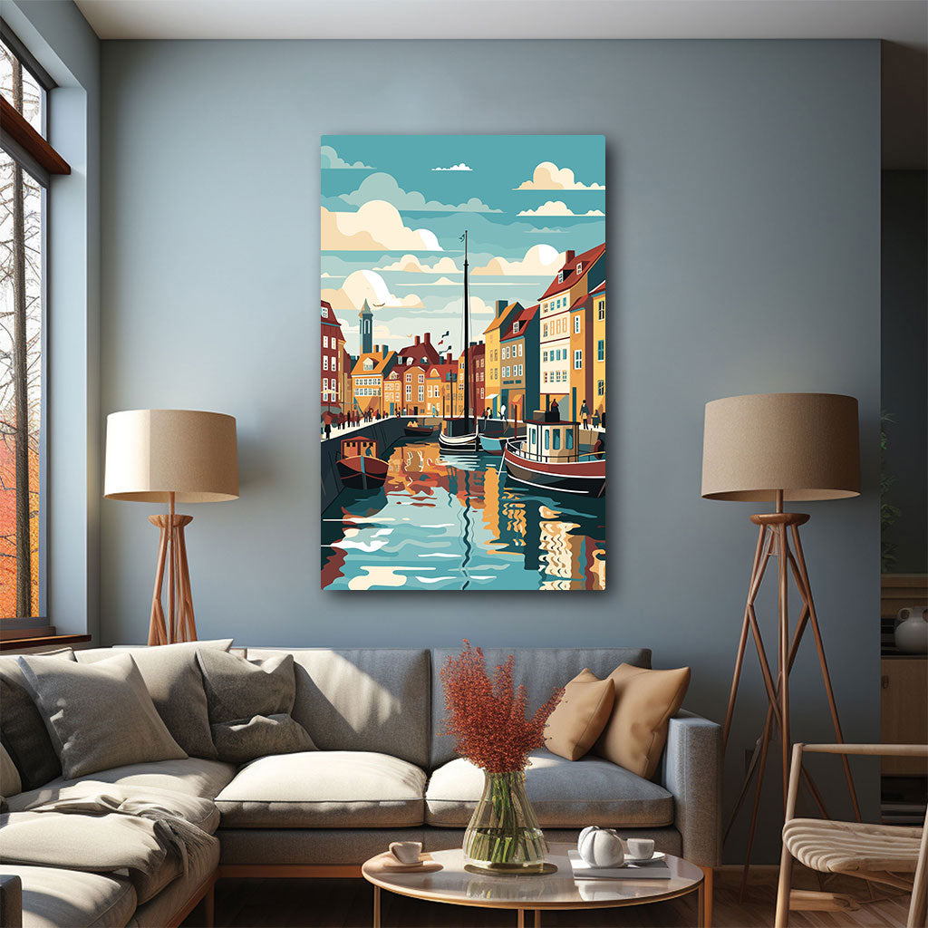 riverAbstract Canvas painting with frame Big Size Wall Art for living room,Bedroom,Drawing room,Hotels