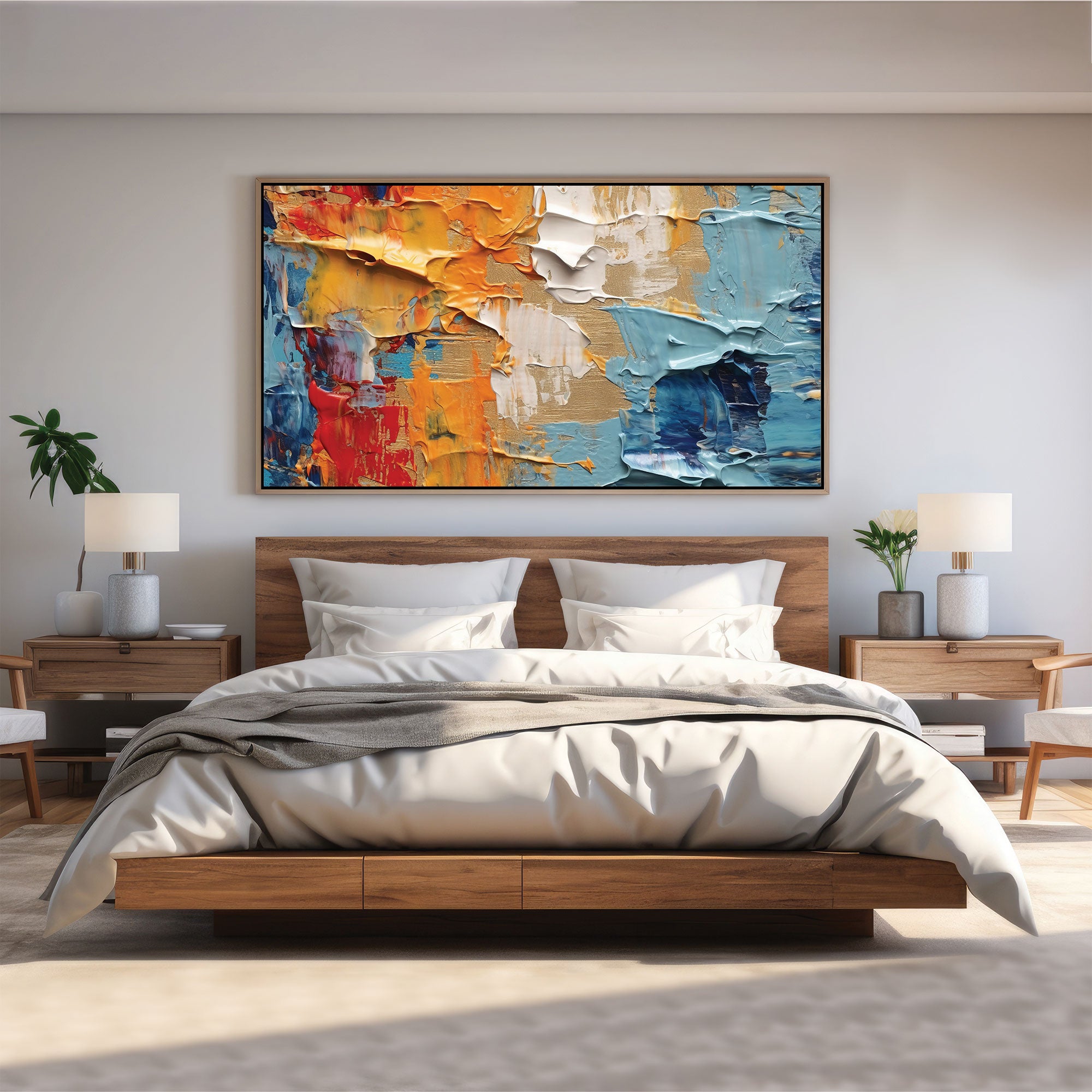 ModernAbstract Canvas painting with frame Big Size Wall Art for living room,Bedroom,Drawing room,Hotels