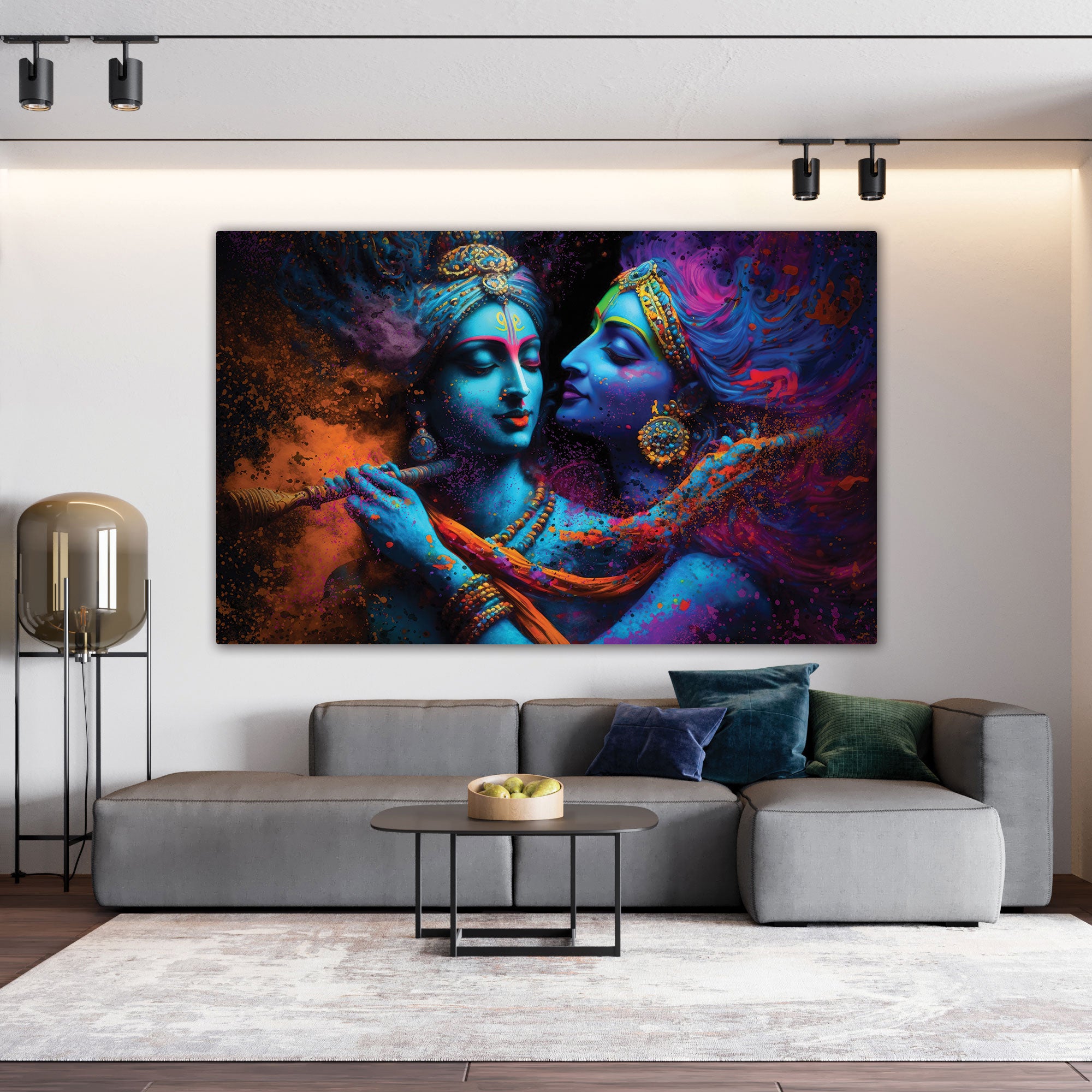 Radha krishna love Canvas painting Big Size Wall Art for living room,Bedroom,Drawing room,Hotels