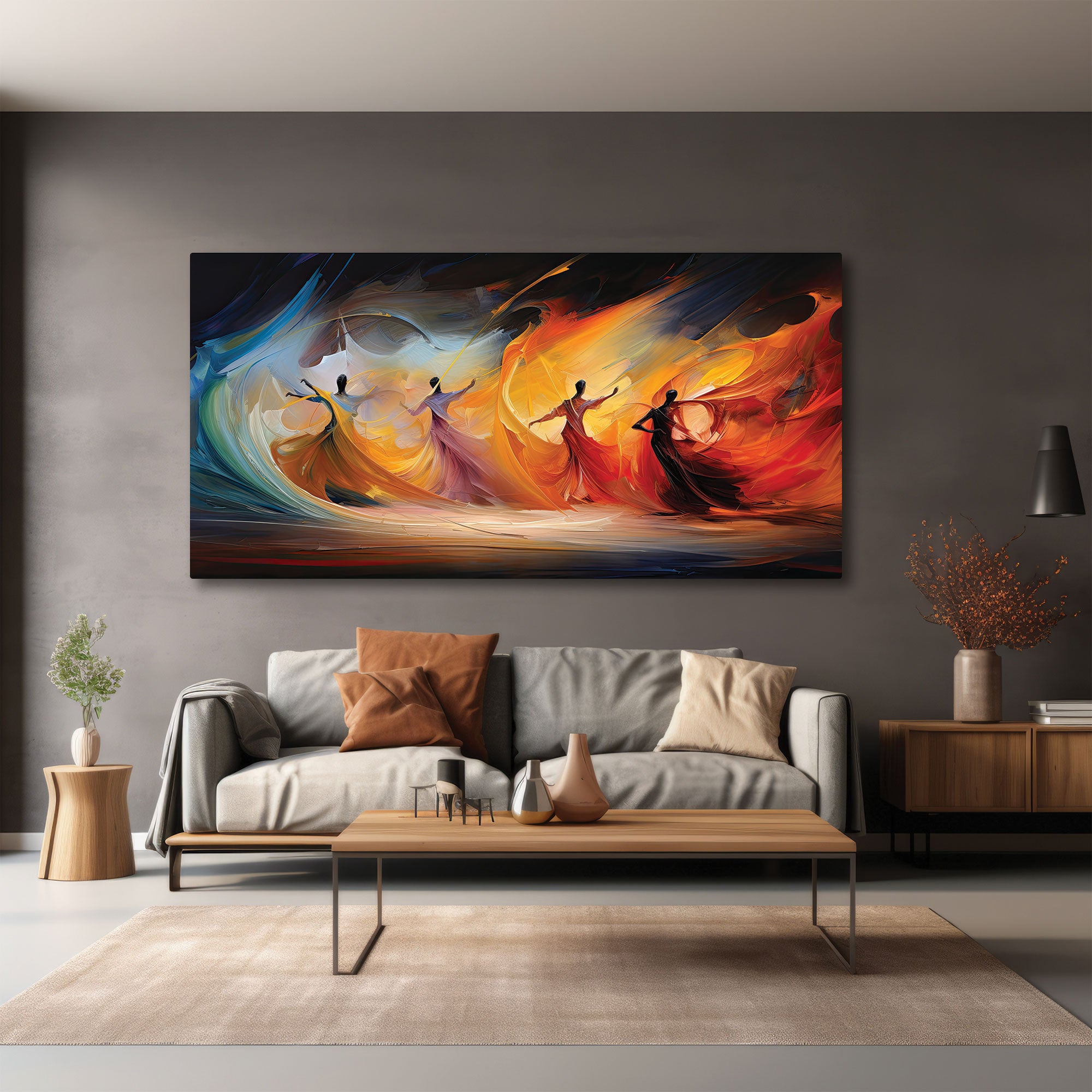 DancersAbstract Canvas painting with frame Big Size Wall Art for living room,Bedroom,Drawing room,Hotels