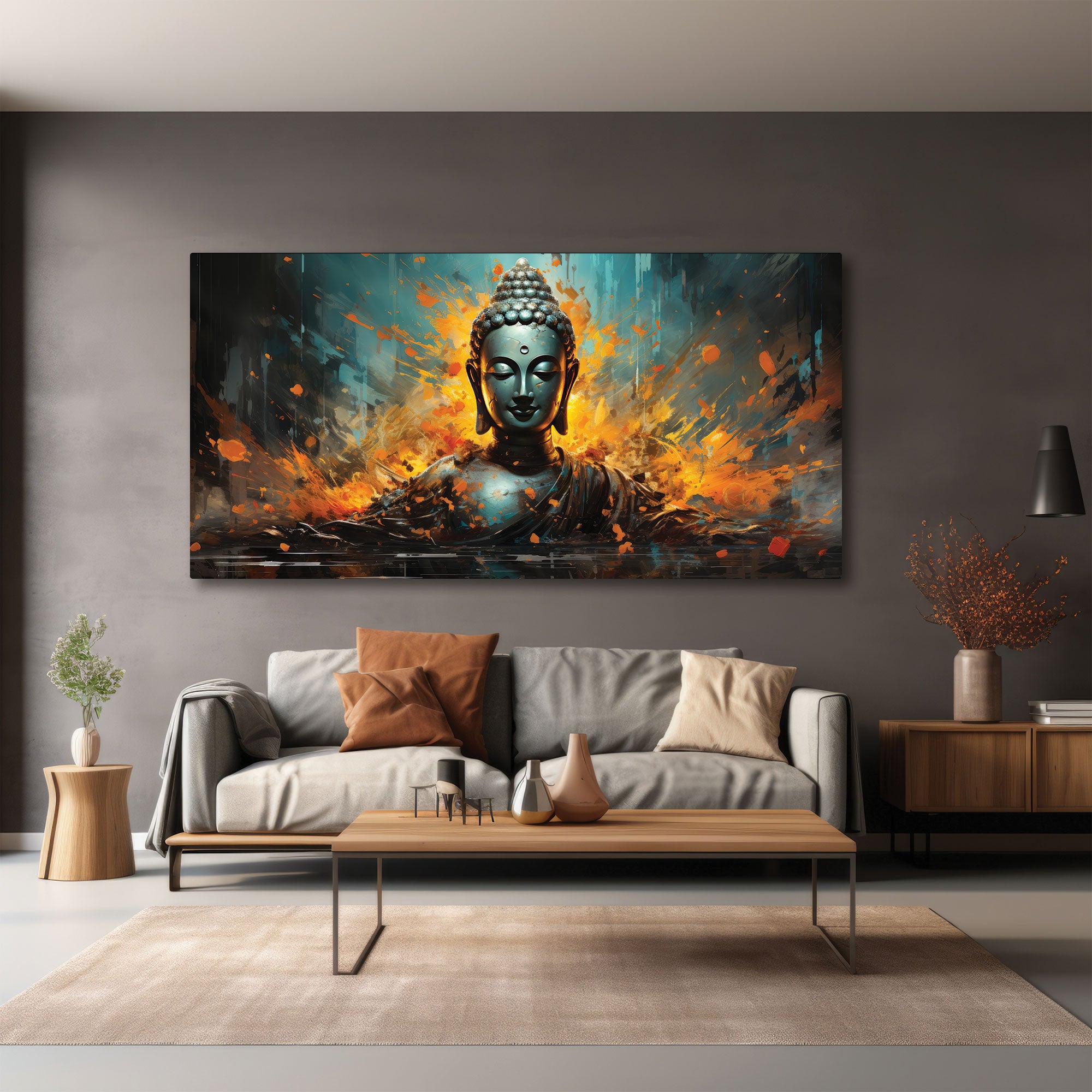 BudhhismAbstract Canvas painting with frame Big Size Wall Art for living room,Bedroom,Drawing room,Hotels