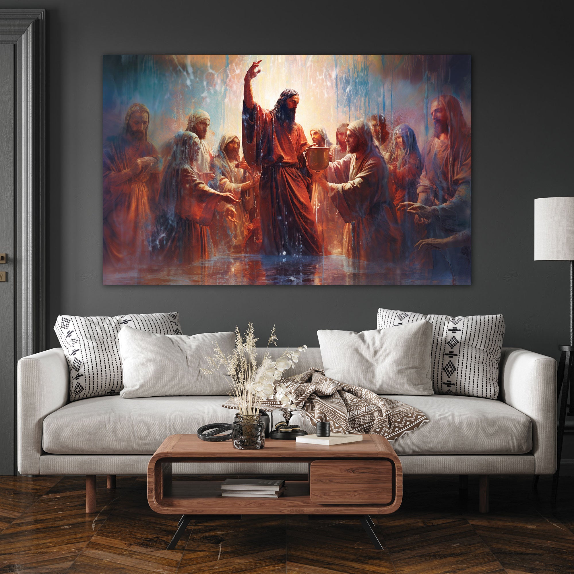 Jesus Canvas painting with frame Big Size Wall Art for living room,Bedroom,Drawing room,Hotels