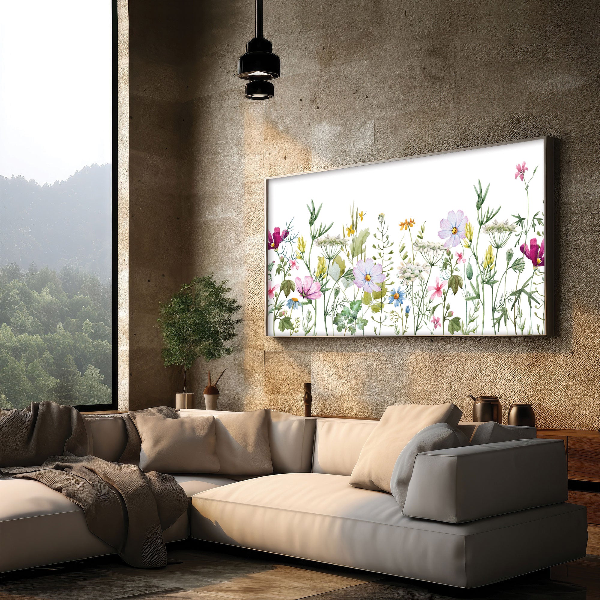 Flowers Canvas painting with frame Big Size Wall Art for living room,Bedroom,Drawing room,Hotels