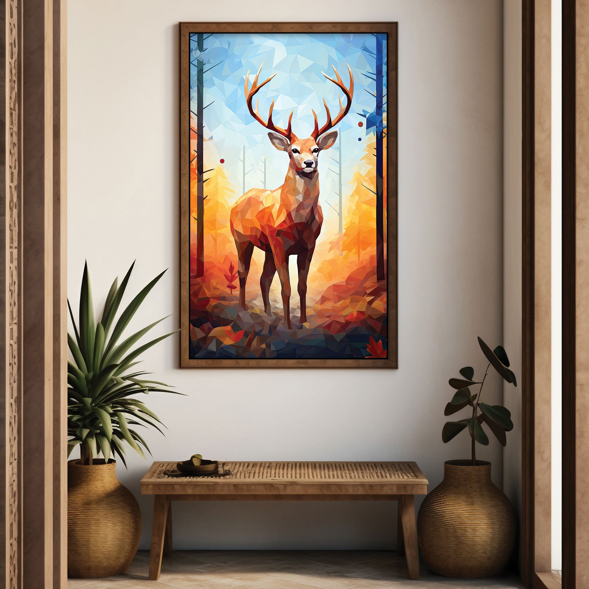 DeerAbstract Canvas painting with frame Big Size Wall Art for living room,Bedroom,Drawing room,Hotels
