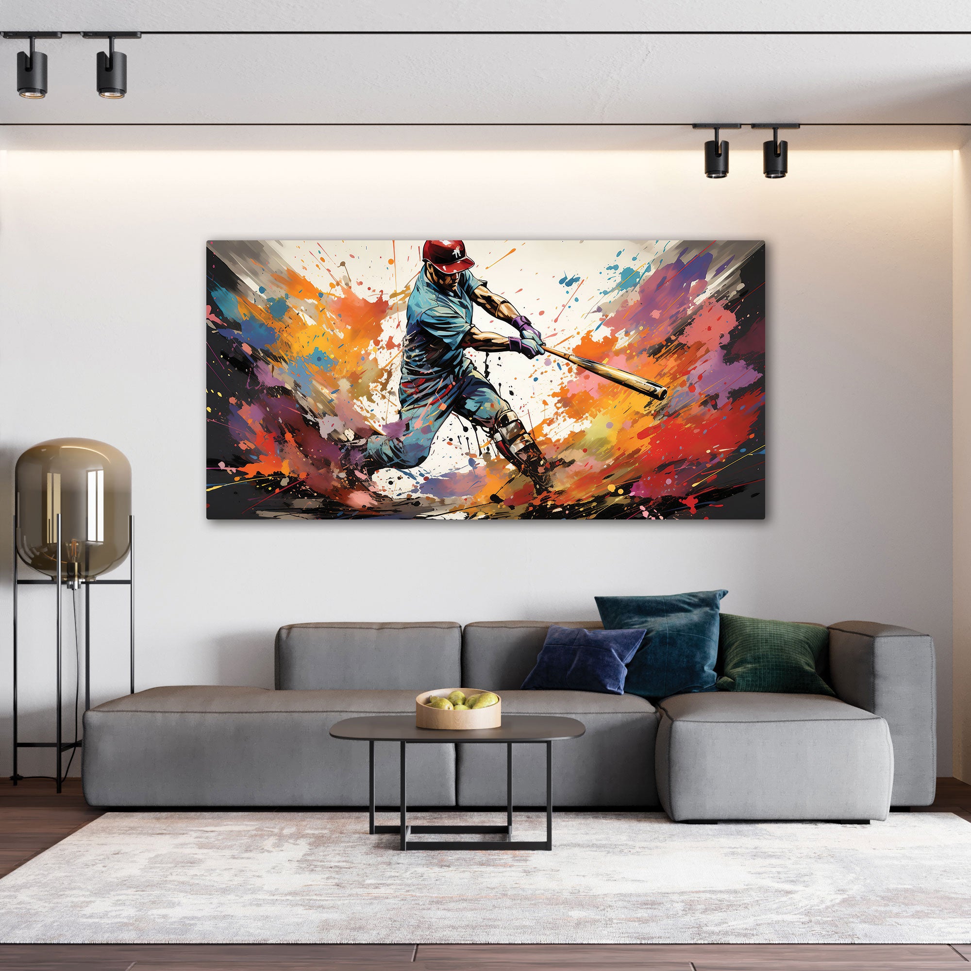 Baseball Canvas painting with frame Big Size Wall Art for living room,Bedroom,Drawing room,Hotels