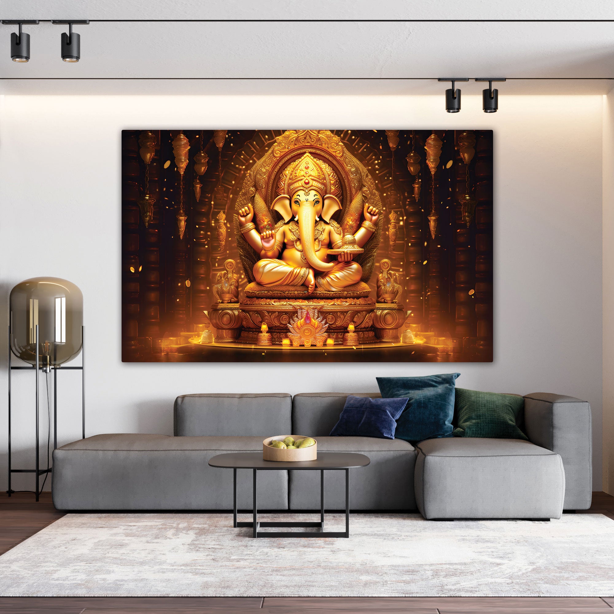 Ganesha Canvas painting with frame Big Size Wall Art for living room,Bedroom,Drawing room,Hotels