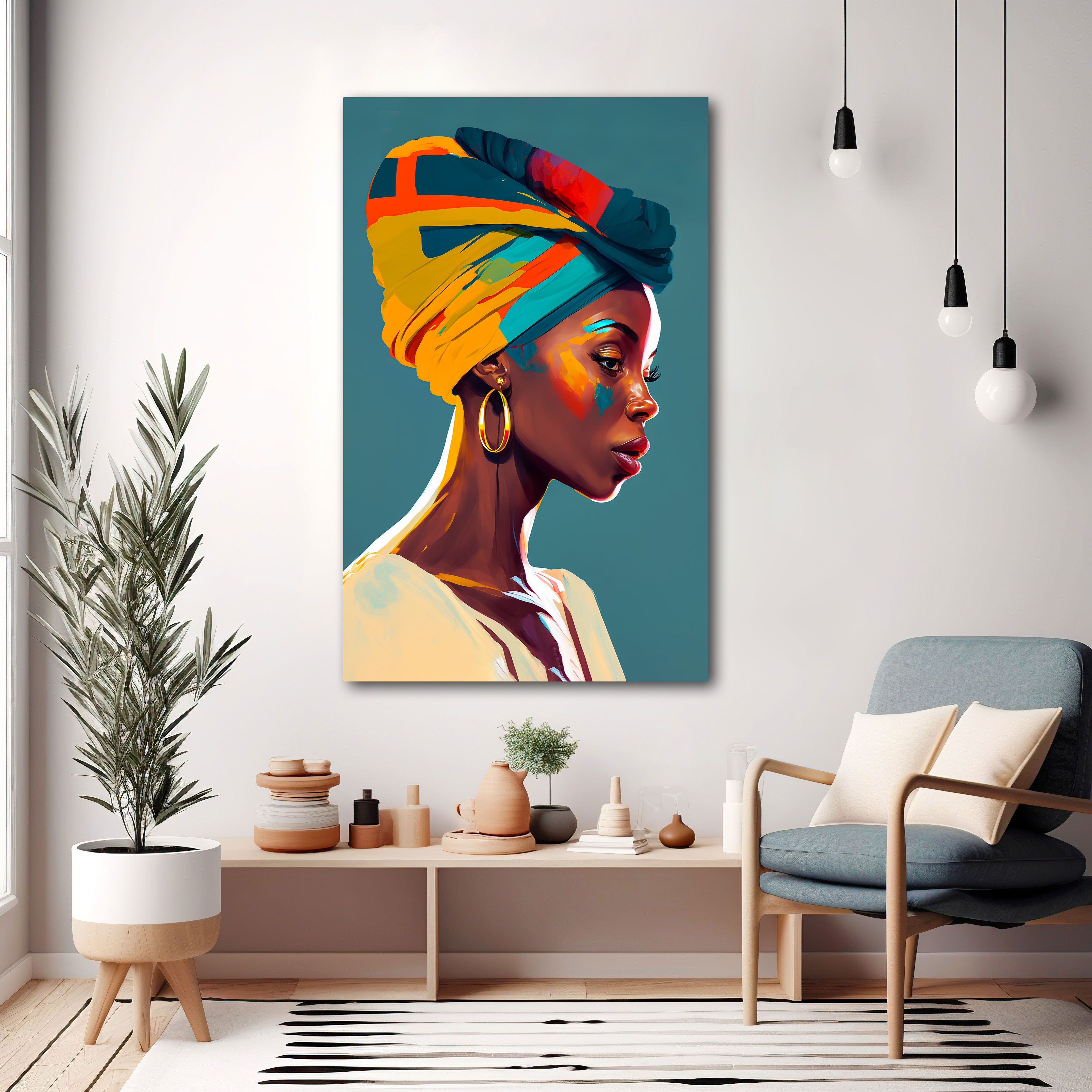 Women faceAbstract Canvas painting with frame Big Size Wall Art for living room,Bedroom,Drawing room,Hotels