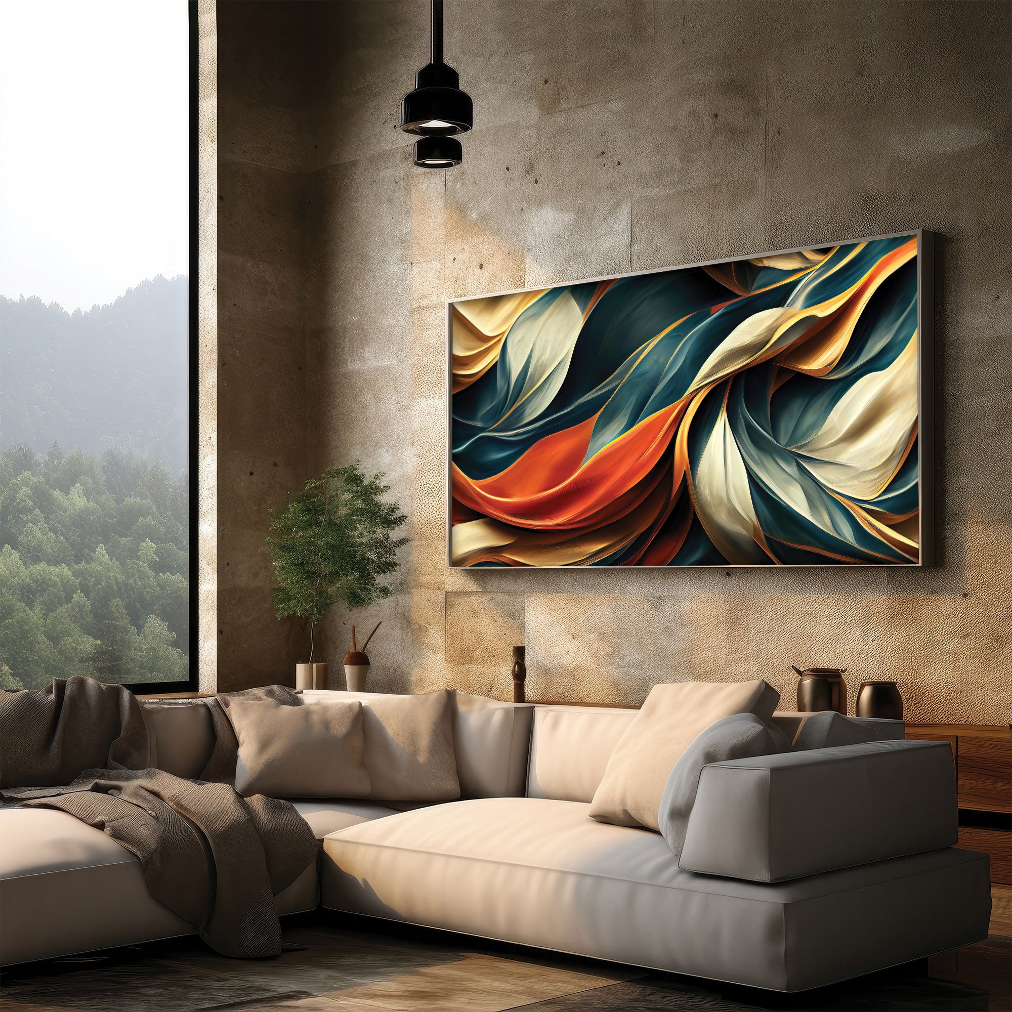 ModernAbstract art Canvas painting with frame Big Size Wall Art for living room,Bedroom,Drawing room,Hotels