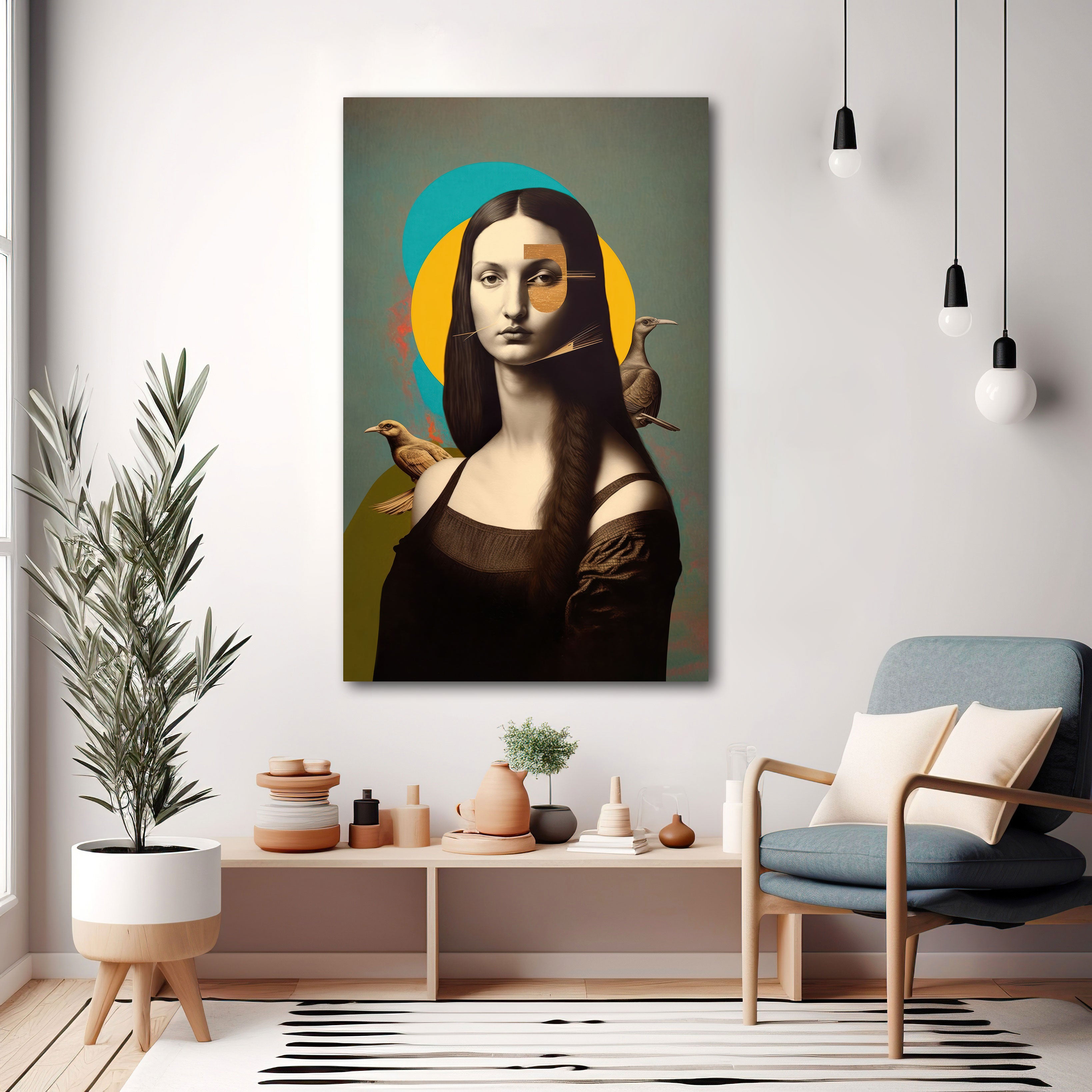 Modern WomenAbstract art Canvas painting with frame Big Size Wall Art for living room,Bedroom,Drawing room,Hotels