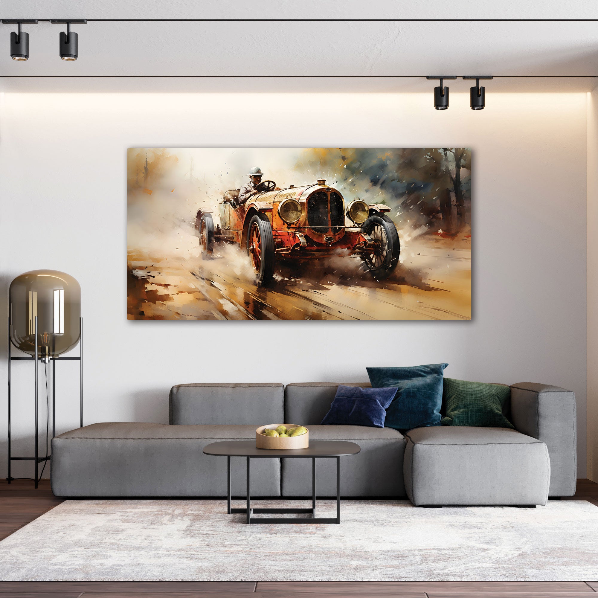 Vintage carAbstract Canvas painting with frame Big Size Wall Art for living room,Bedroom,Drawing room,Hotels