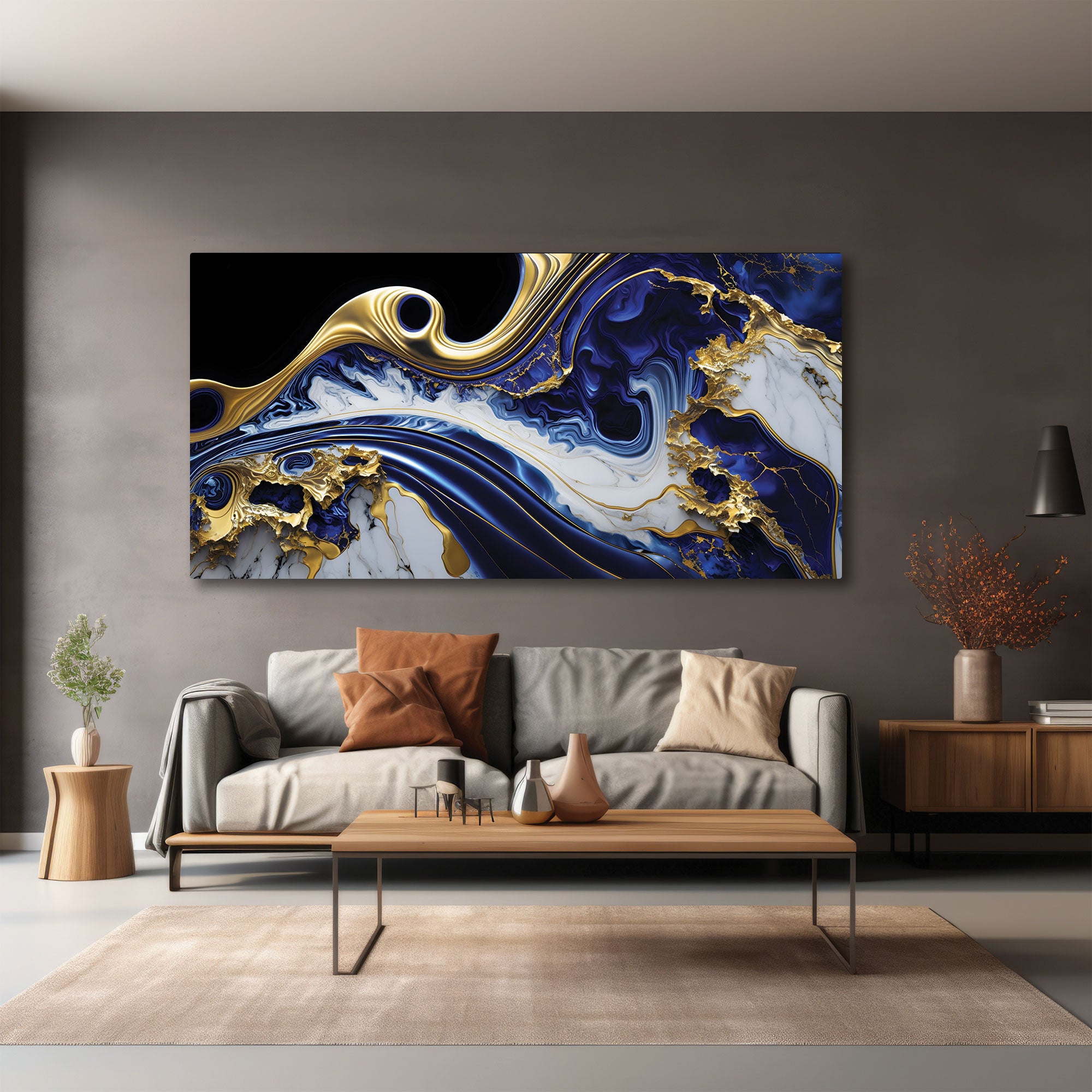 MarbleAbstract Canvas painting with frame Big Size Wall Art for living room,Bedroom,Drawing room,Hotels-Wooden FramedDigital Painting