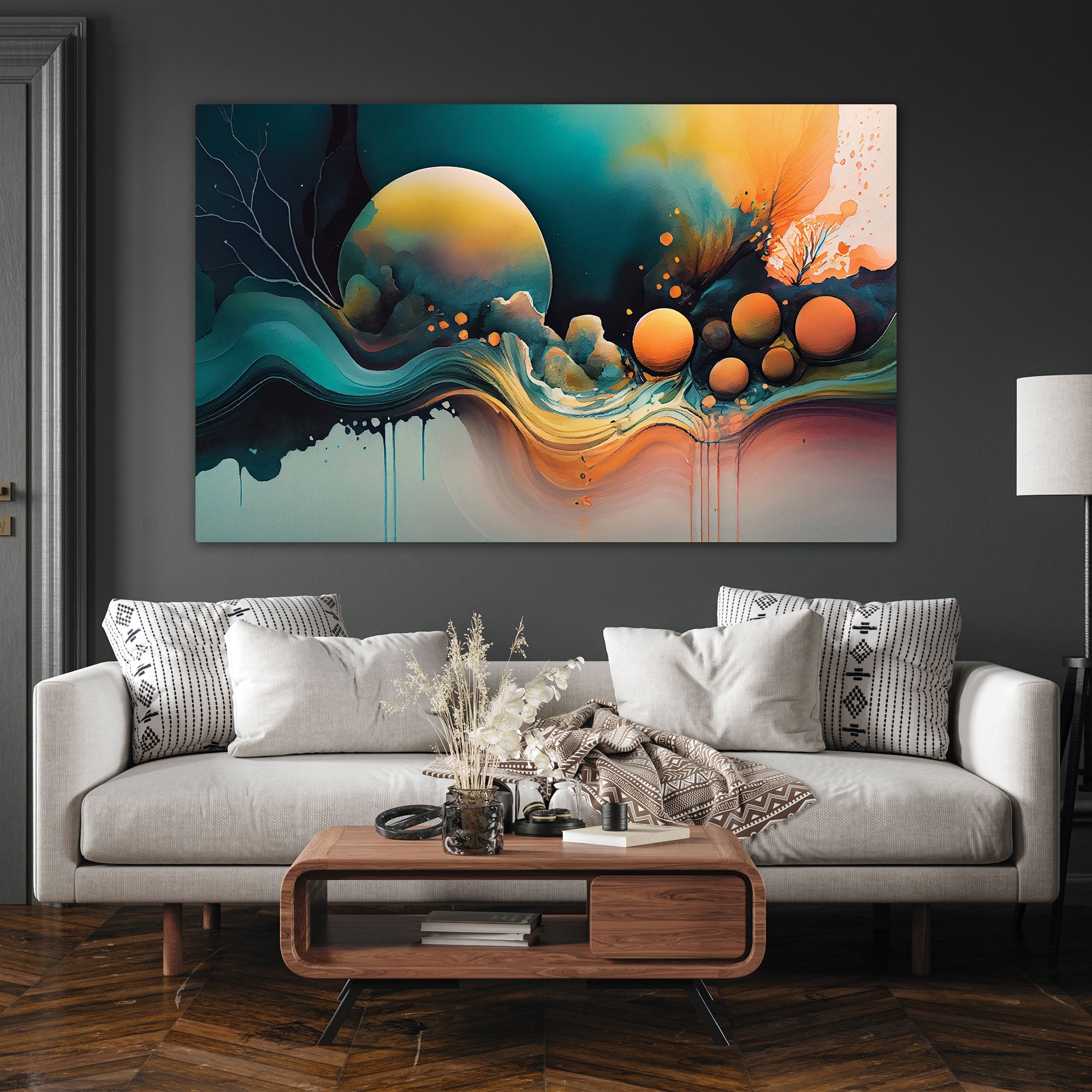 Multicolor Canvas painting with frame Big Size Wall Art for living room,Bedroom,Drawing room,Hotels