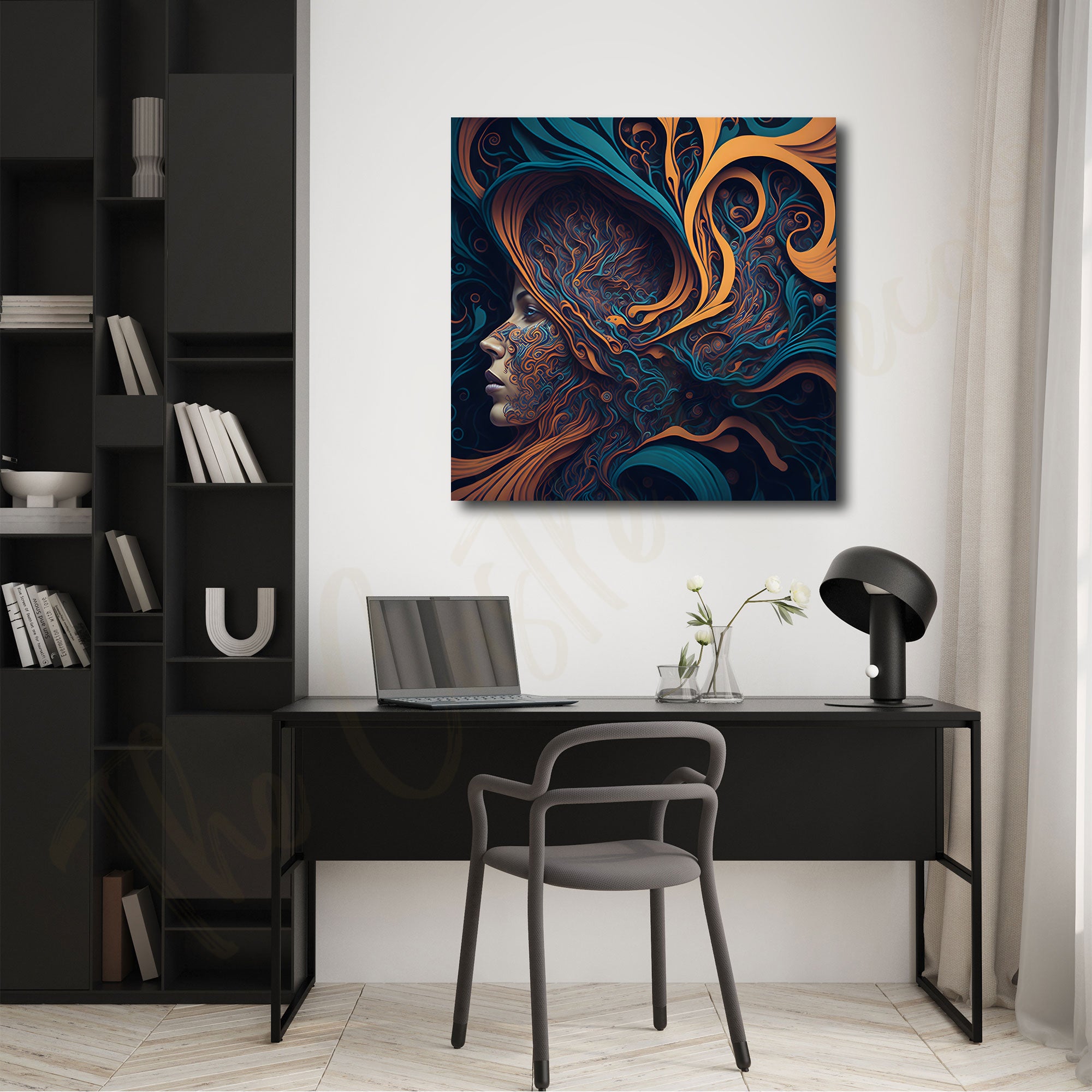 Abstract face painting with frame Big Size Wall Art for living room,Bedroom,Drawing room,Hotels