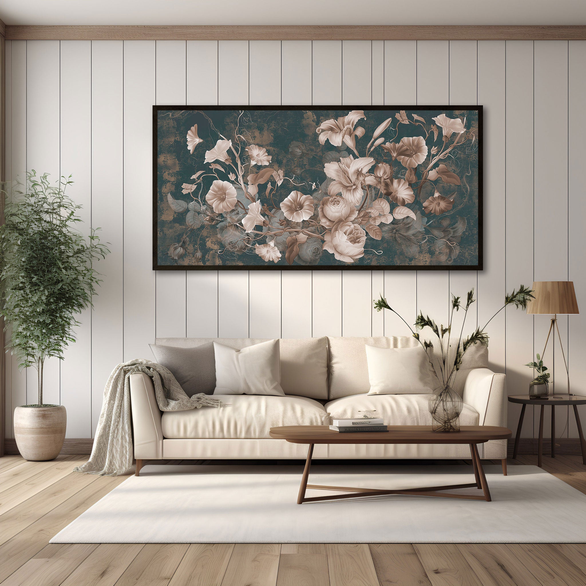 FlowersAbstract Canvas painting with frame Big Size Wall Art for living room,Bedroom,Drawing room,Hotels