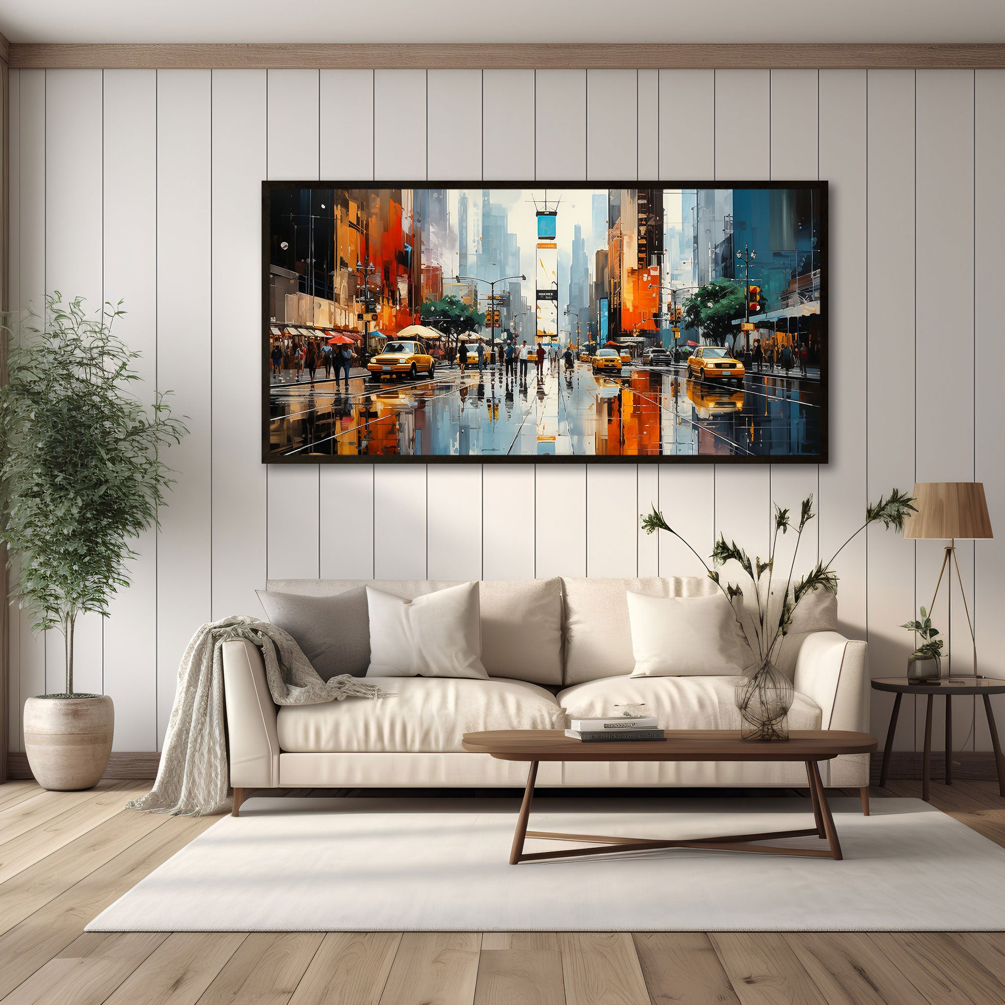 CityAbstract Canvas painting with frame Big Size Wall Art for living room,Bedroom,Drawing room,Hotels