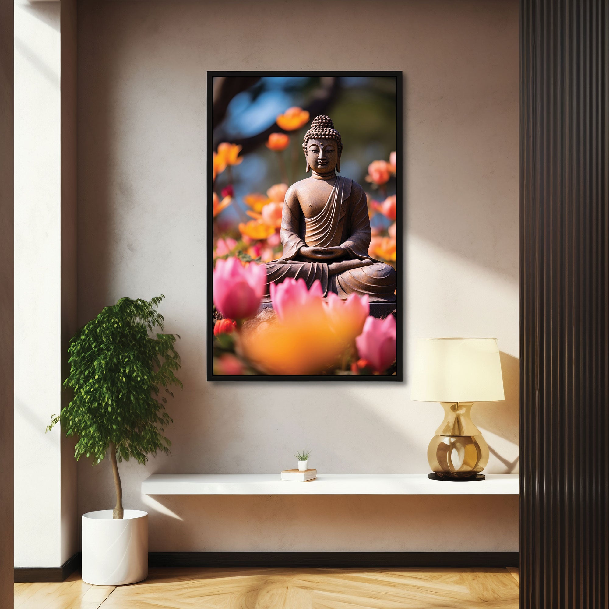 Buddha meditation Canvas painting with frame Big Size Wall Art for living room,Bedroom,Drawing room,Hotels