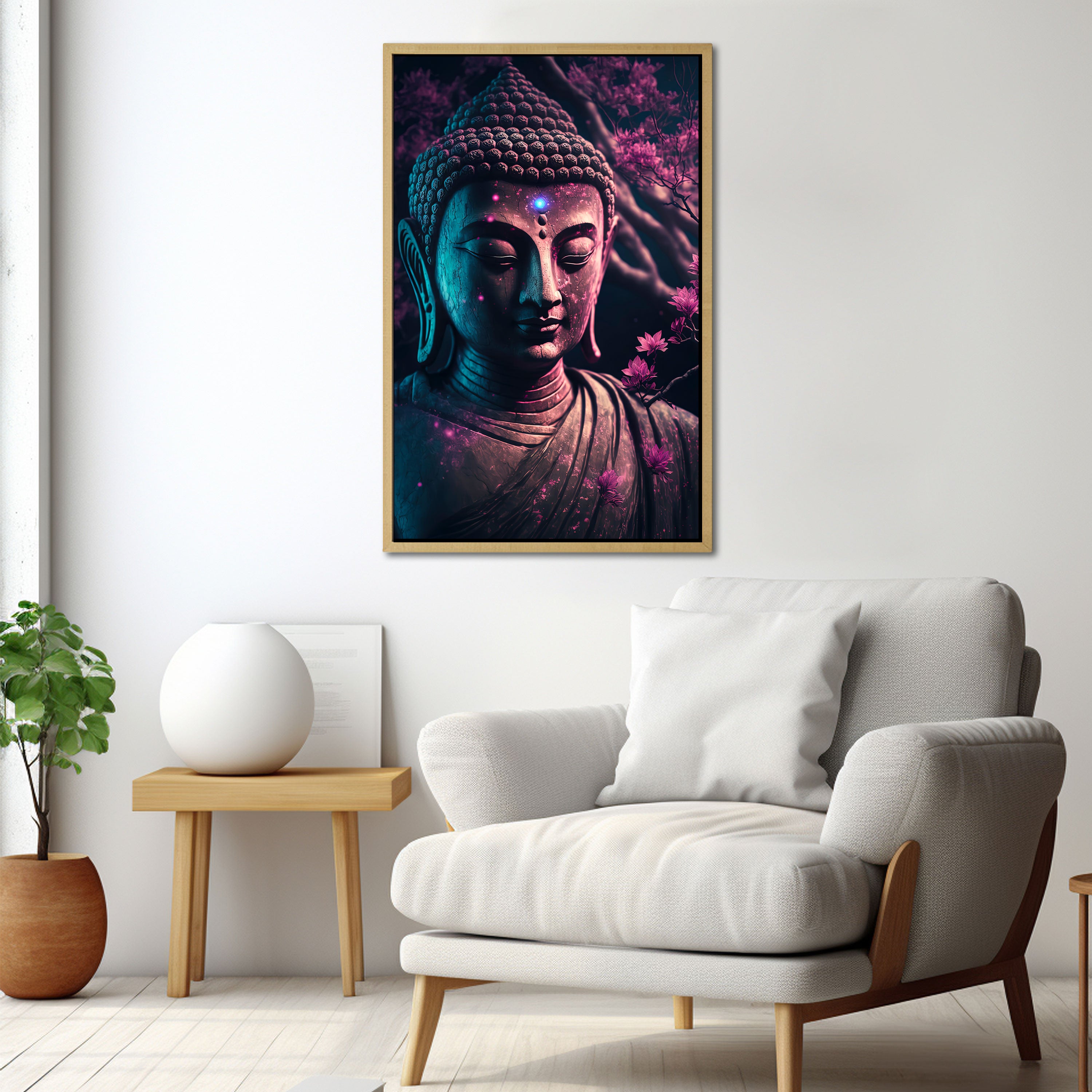Buddhism Canvas painting with frame Big Size Wall Art for living room,Bedroom,Drawing room,Hotels