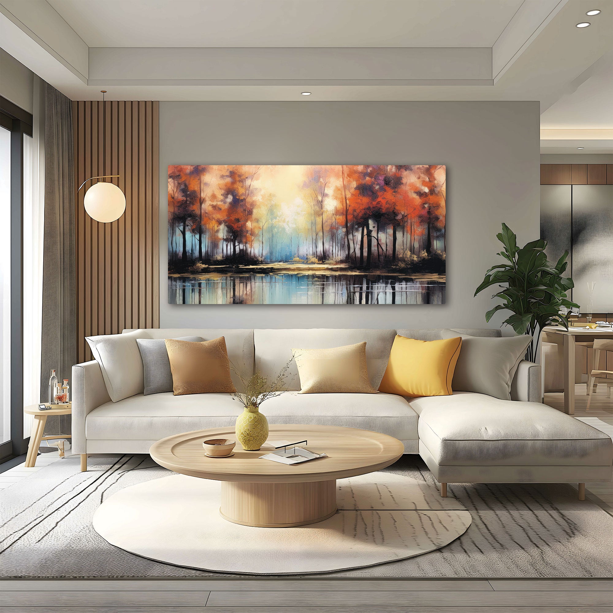 Abstract jungle Canvas painting with frame Big Size Wall Art for living room,Bedroom,Drawing room,Hotels