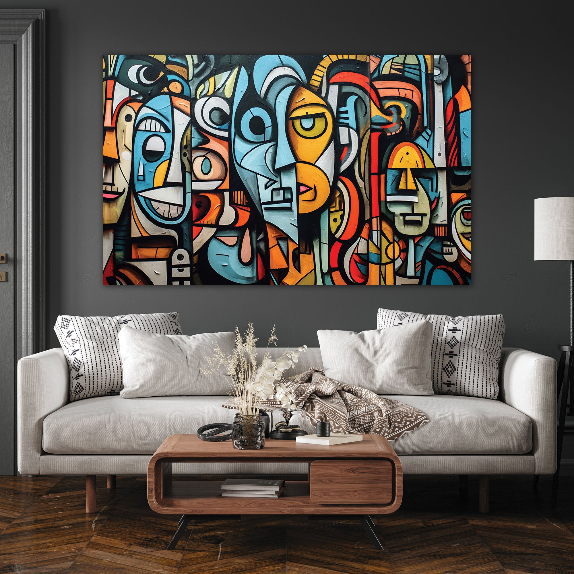 Abstract woman Canvas painting with frame Big Size Wall Art for living room,Bedroom,Drawing room,Hotels