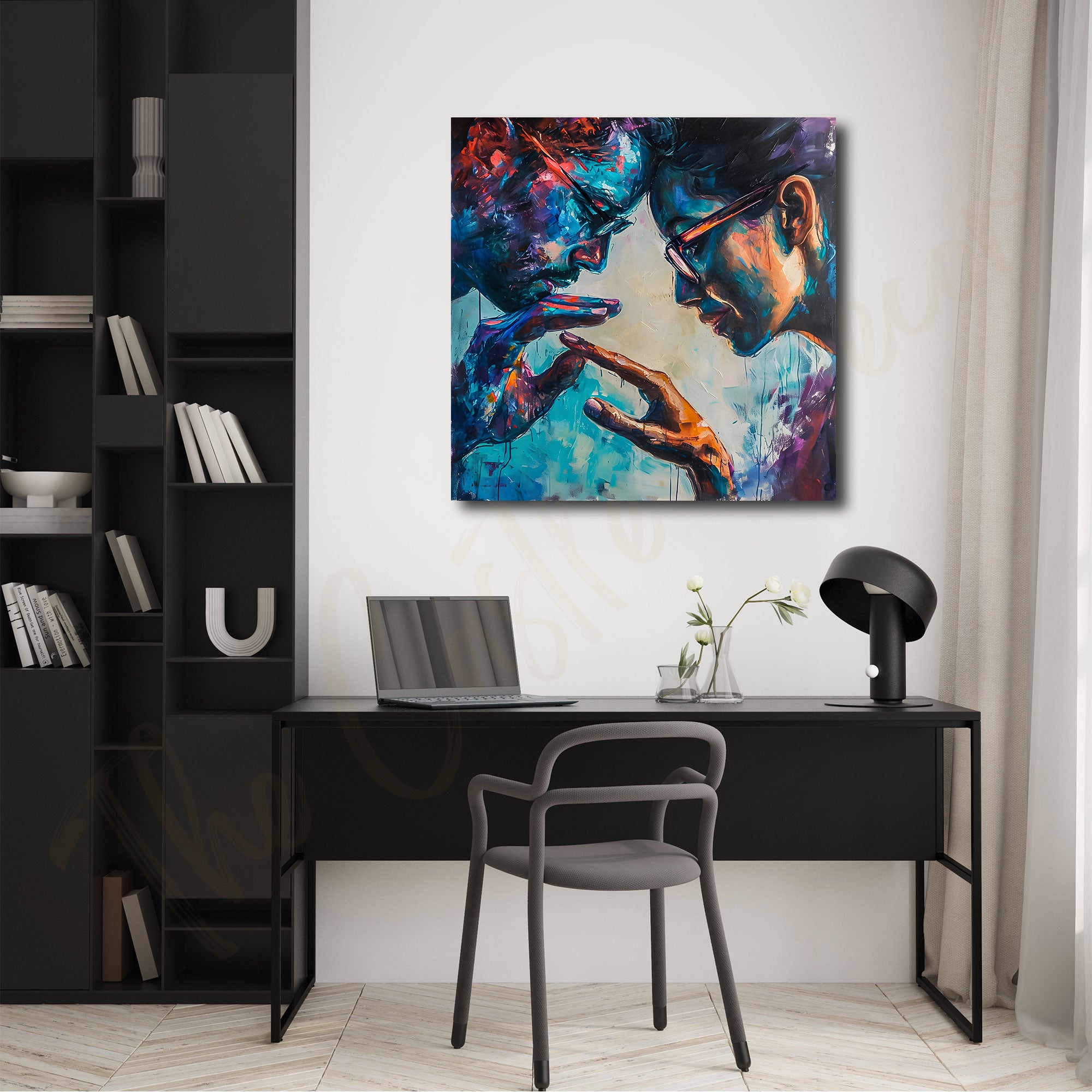 ModernAbstract Multiface painting with frame Big Size Wall Art for living room,Bedroom,Drawing room,Hotels