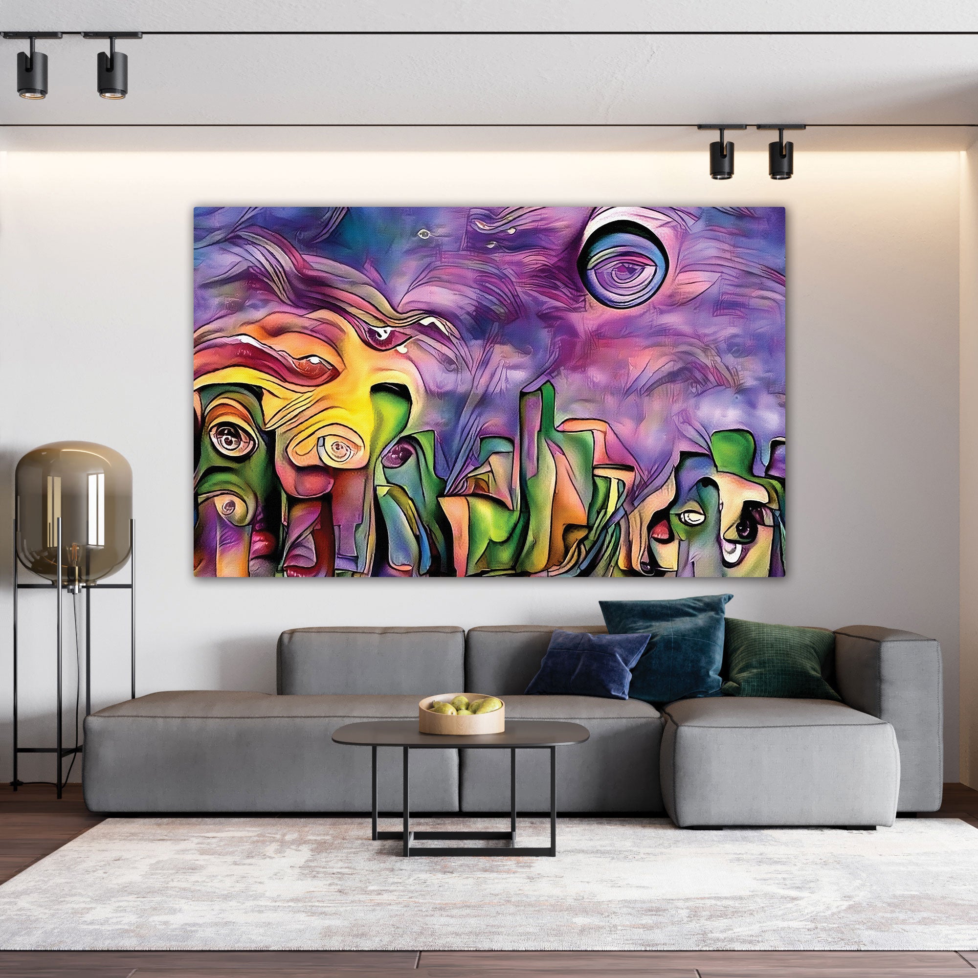 Swirly shapesAbstract Canvas painting with frame Big Size Wall Art for living room,Bedroom,Drawing room,Hotels