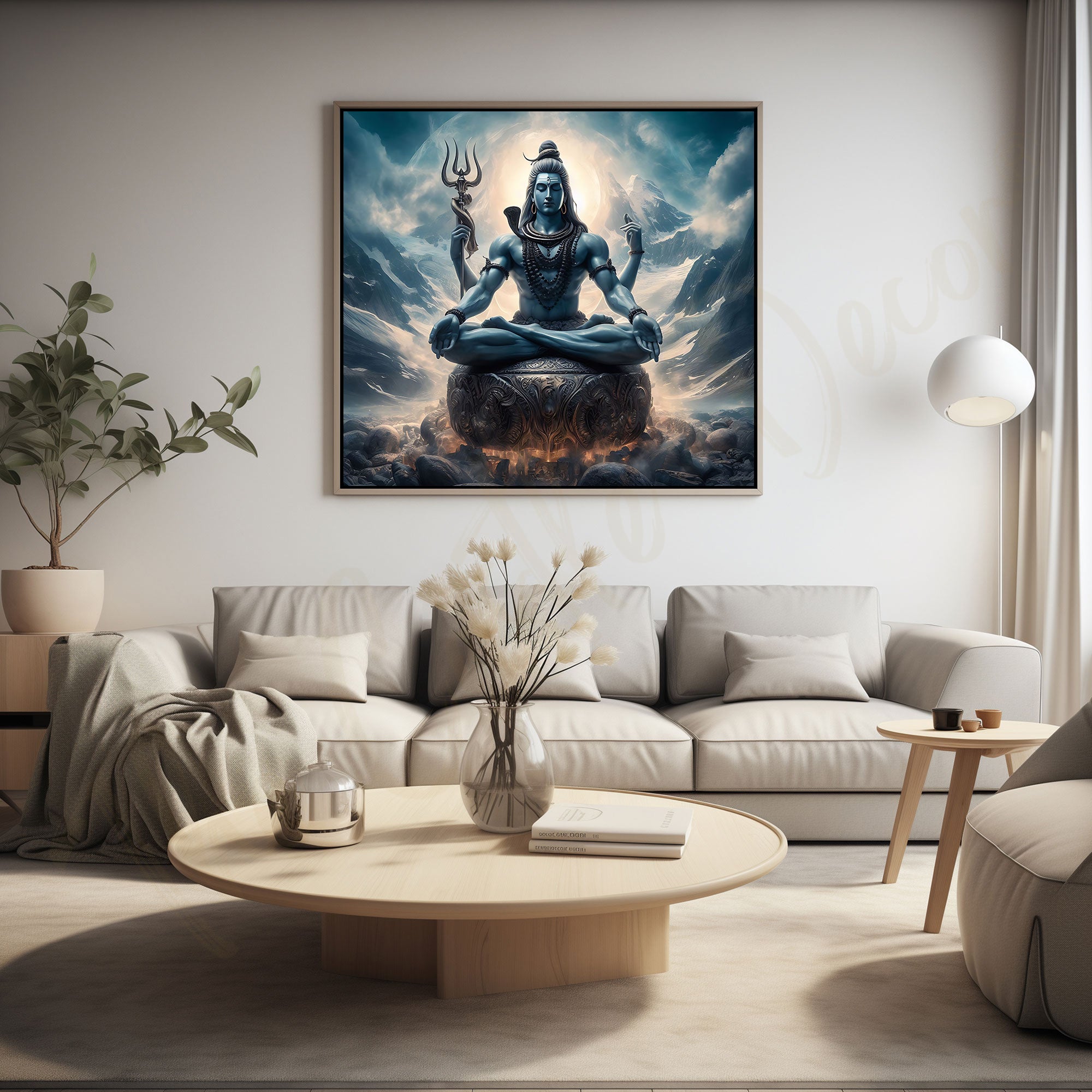 Lord shiva painting with frame Big Size Wall Art for living room,Bedroom,Drawing room,Hotels