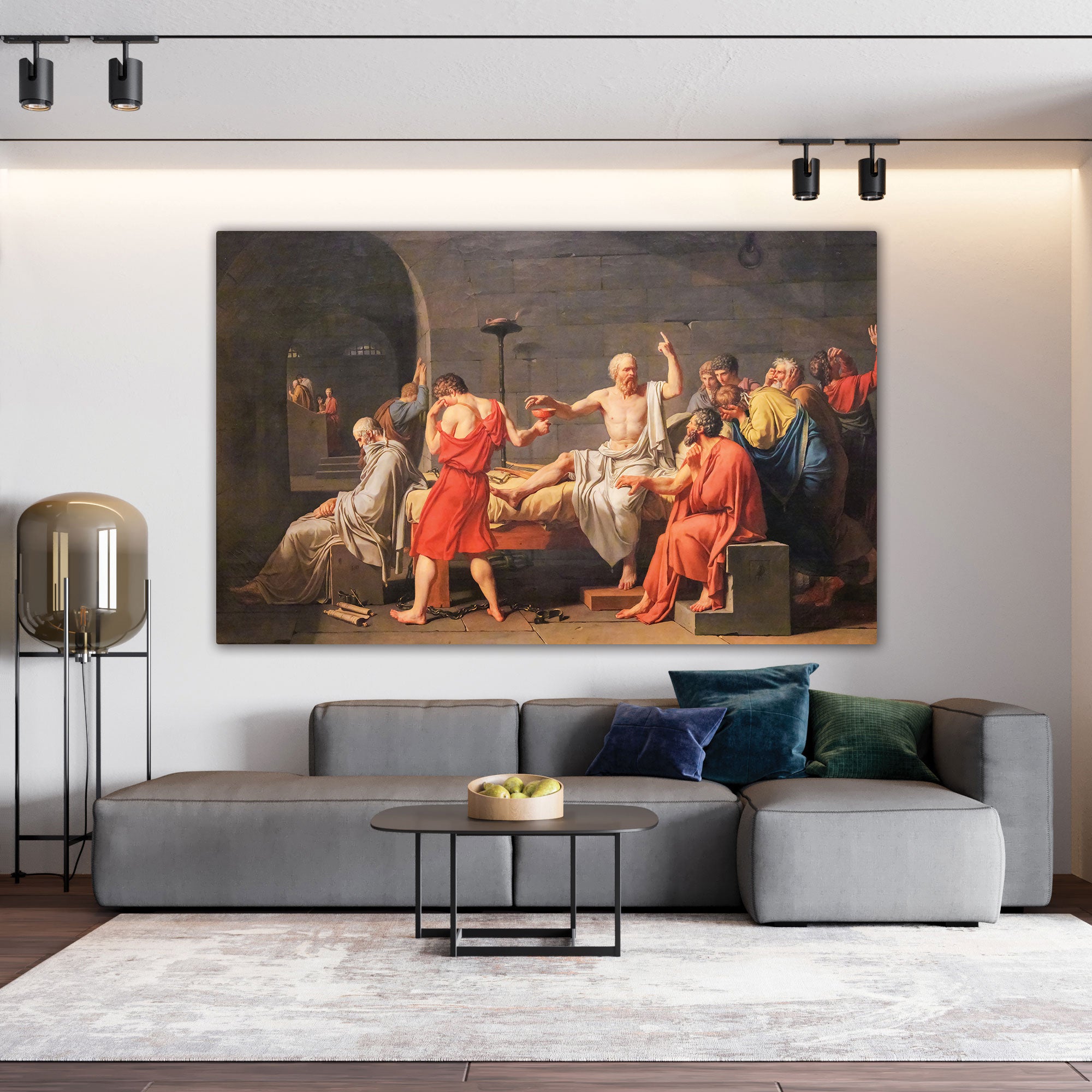Death of socrates Canvas painting with frame Big Size Wall Art for living room,Bedroom,Drawing room,Hotels