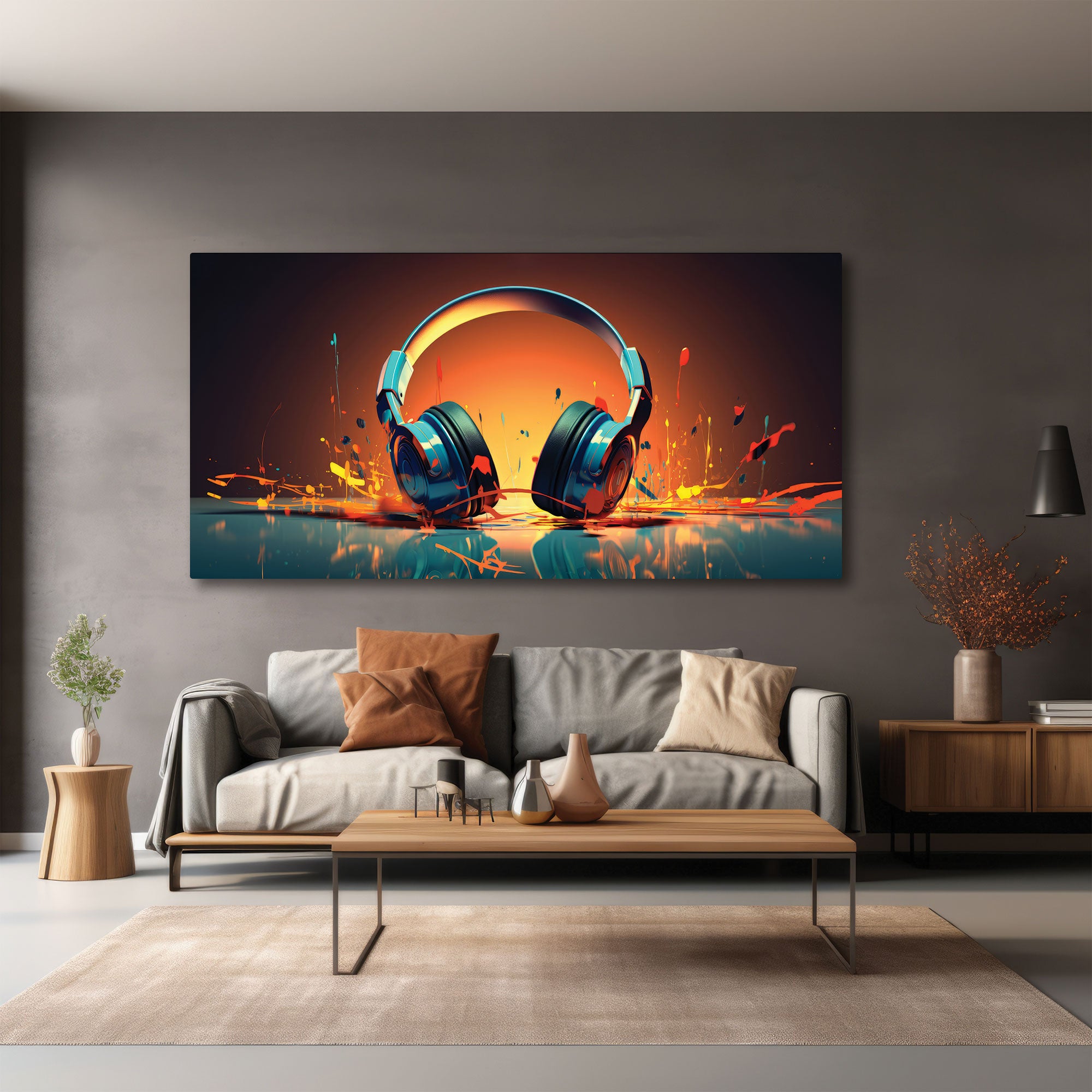 HeadphoneAbstract Canvas painting with frame Big Size Wall Art for living room,Bedroom,Drawing room,Hotels