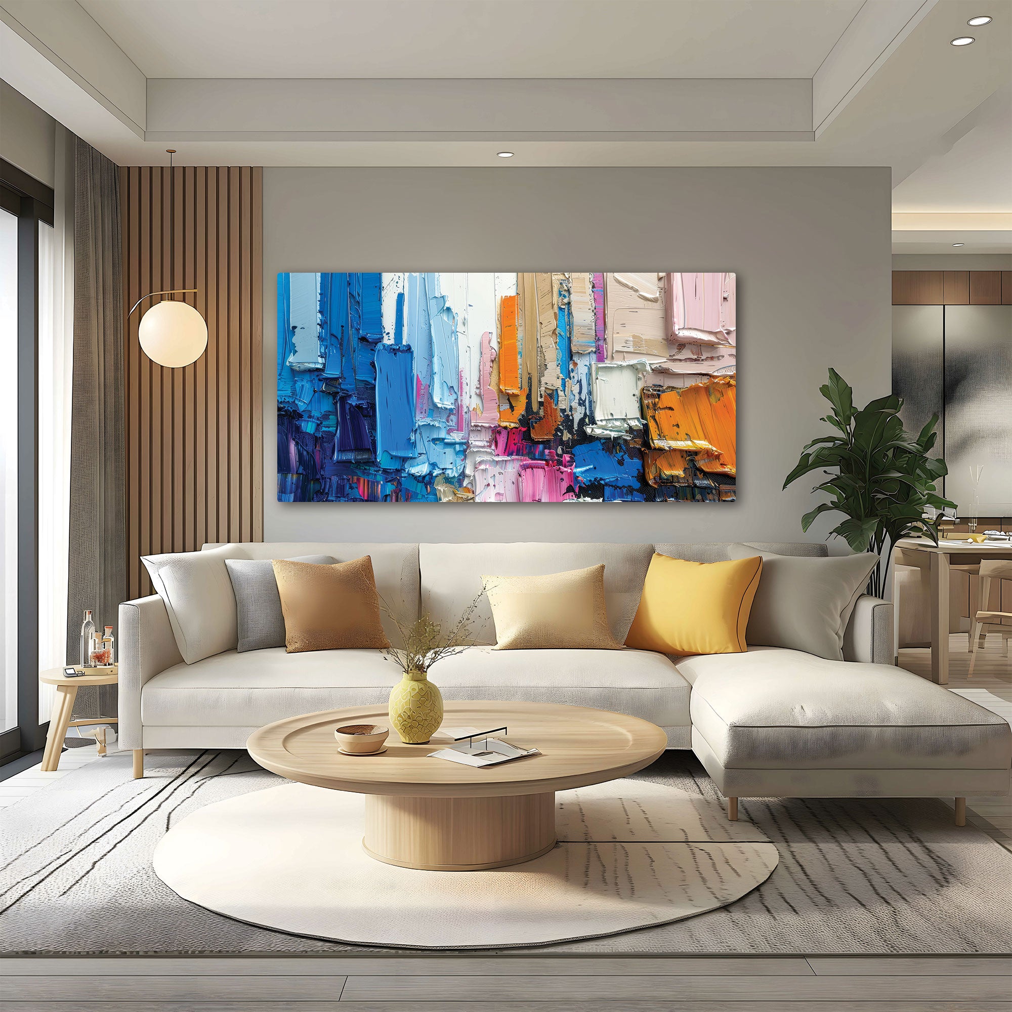 MulticoloursAbstract Canvas painting with frame Big Size Wall Art for living room,Bedroom,Drawing room,Hotels