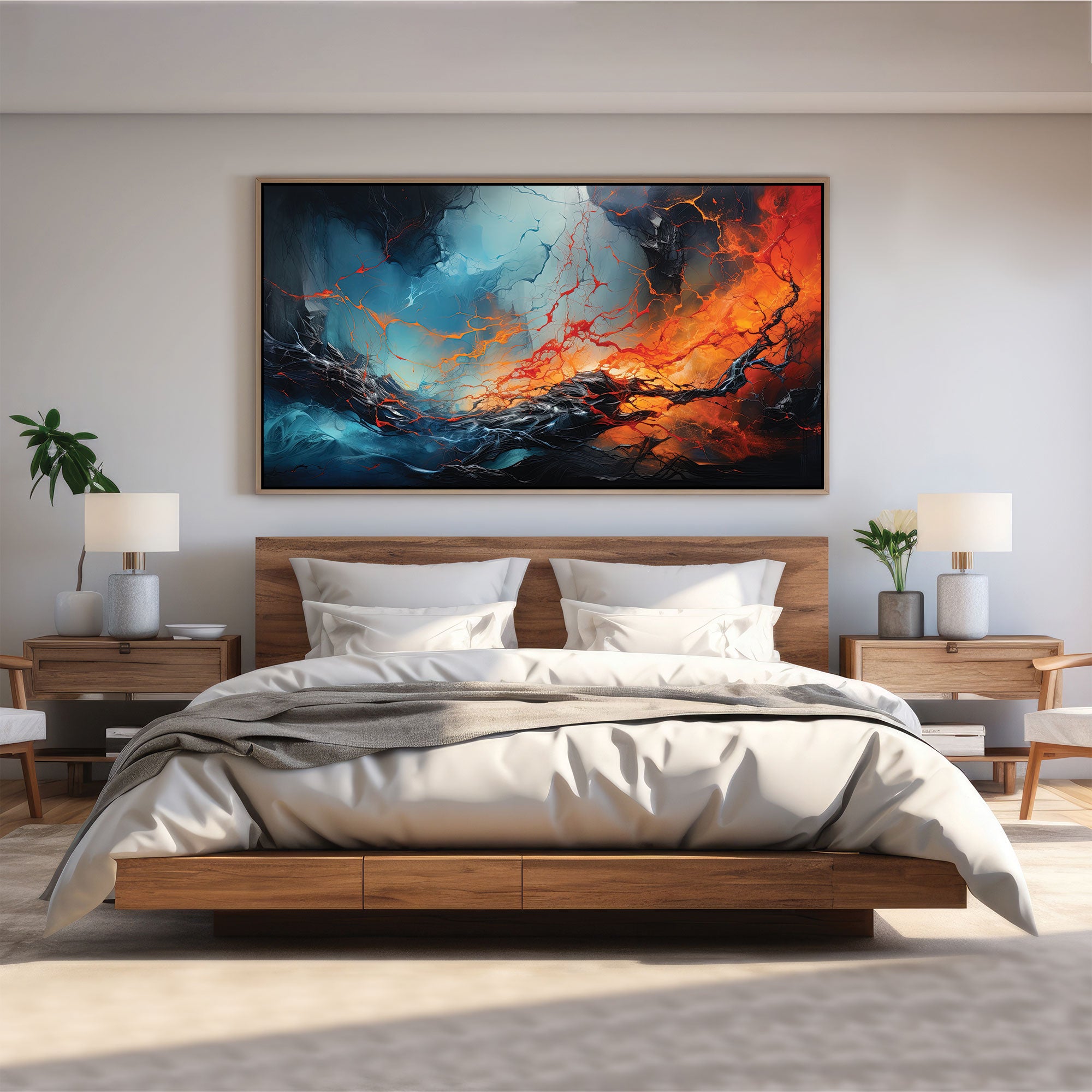 ModernAbstract Canvas painting with frame Big Size Wall Art for living room,Bedroom,Drawing room,Hotels